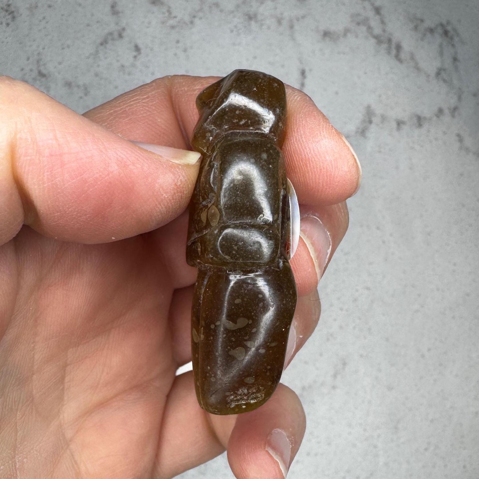 Honey Amber Goddess Carving - Translucent Artifactual Find