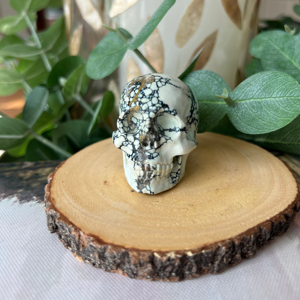 Amazingly Detailed Hand Carved Artifactual Newlander Chalcosiderite Skull