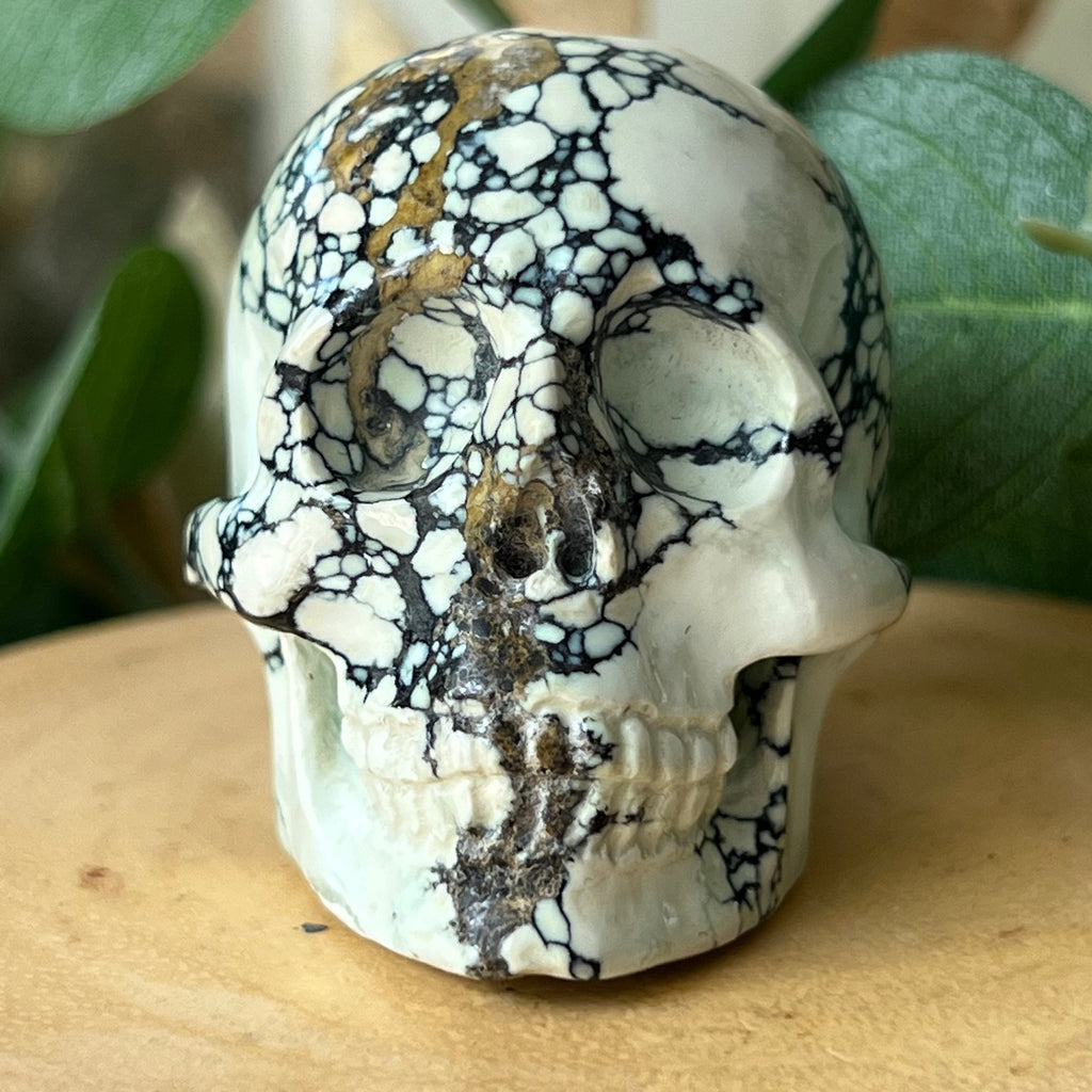 Amazingly Detailed Hand Carved Artifactual Newlander Chalcosiderite Skull