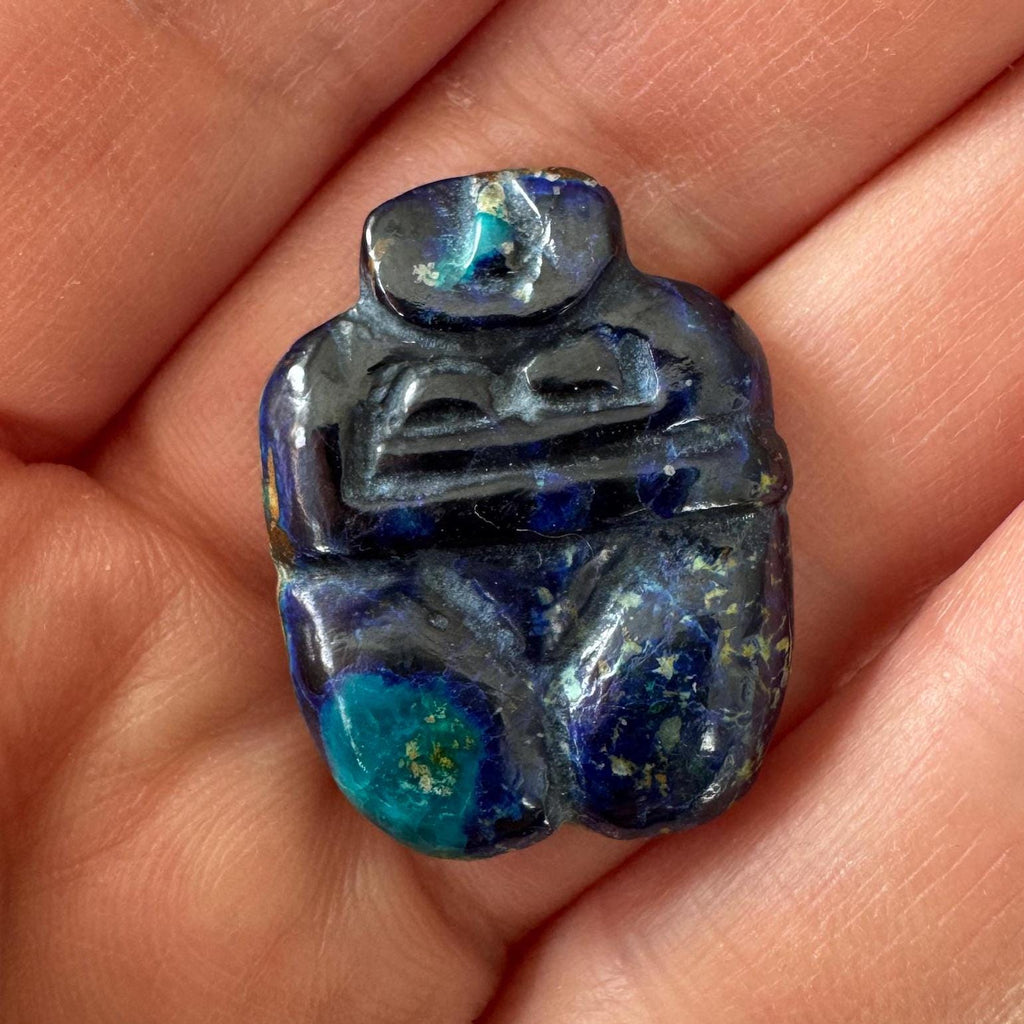 Adorable Azurite Goddess Carving from Artifactual