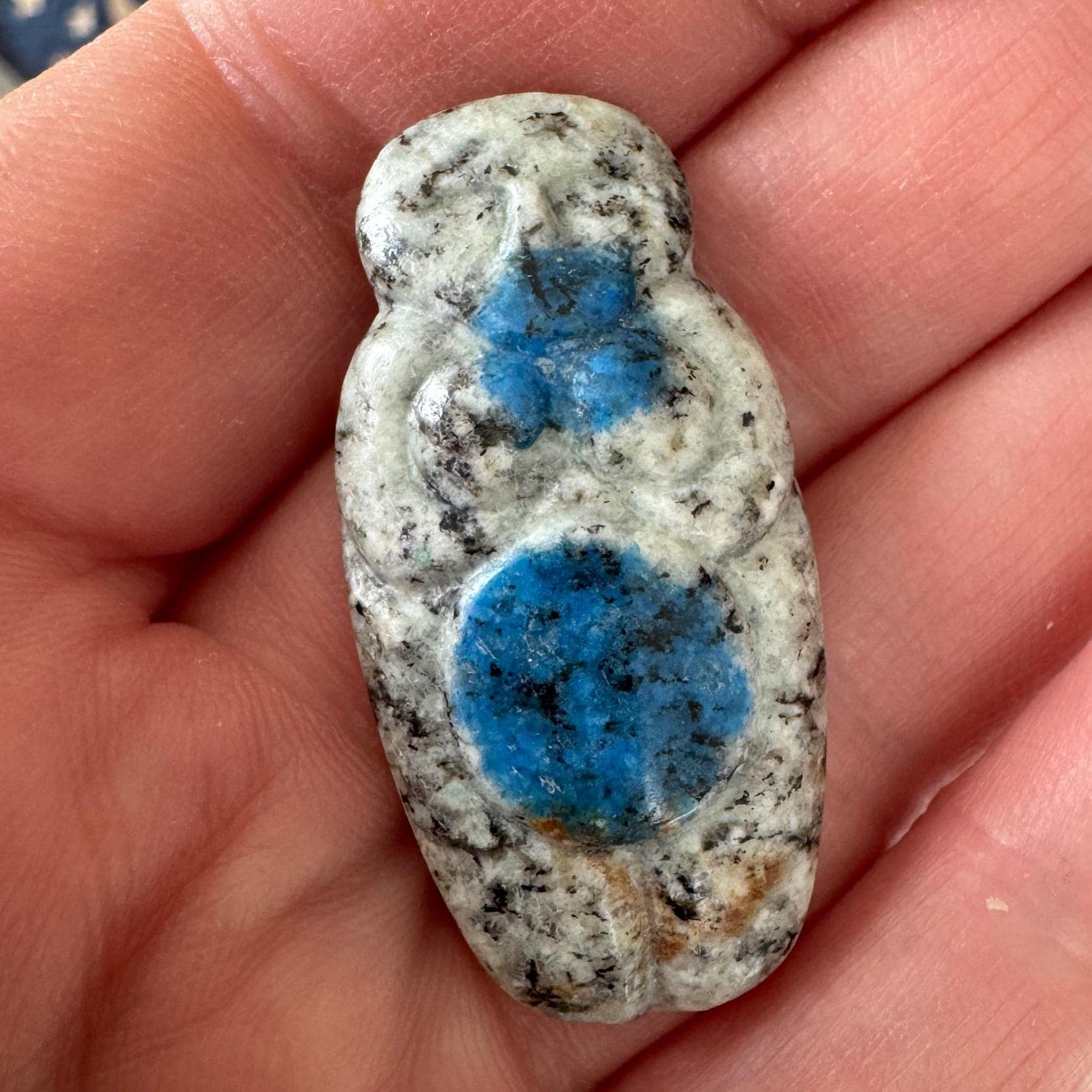 K2 Azurite in Granite Goddess Carving from Artifactual