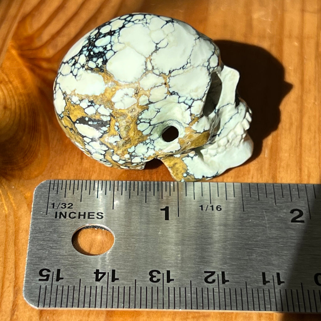 Hand Carved Chalcosiderite Skull: Artifactual Mineral Carving
