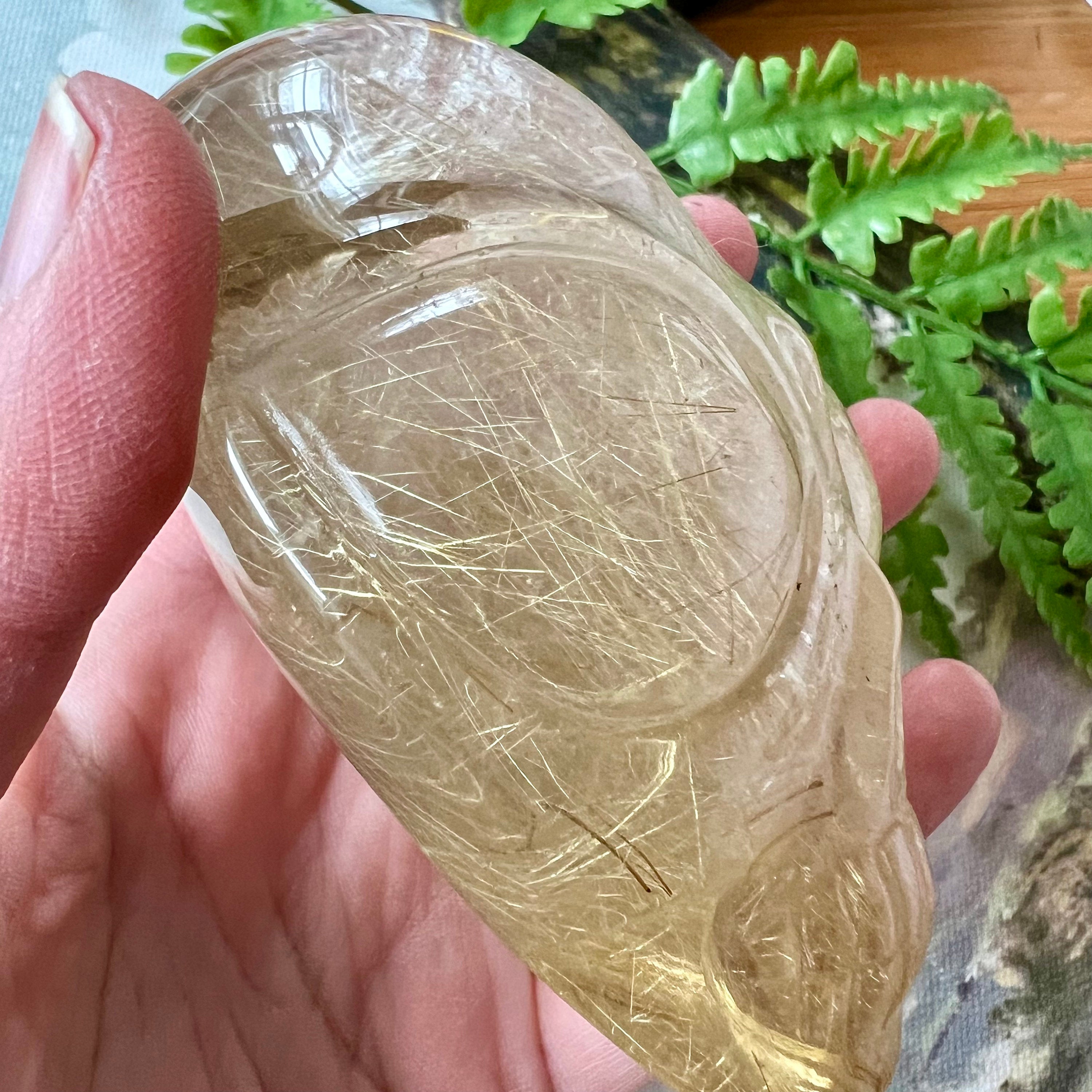 Large Rutile Citrine Crystal Skull: Leandro De Souza Carving