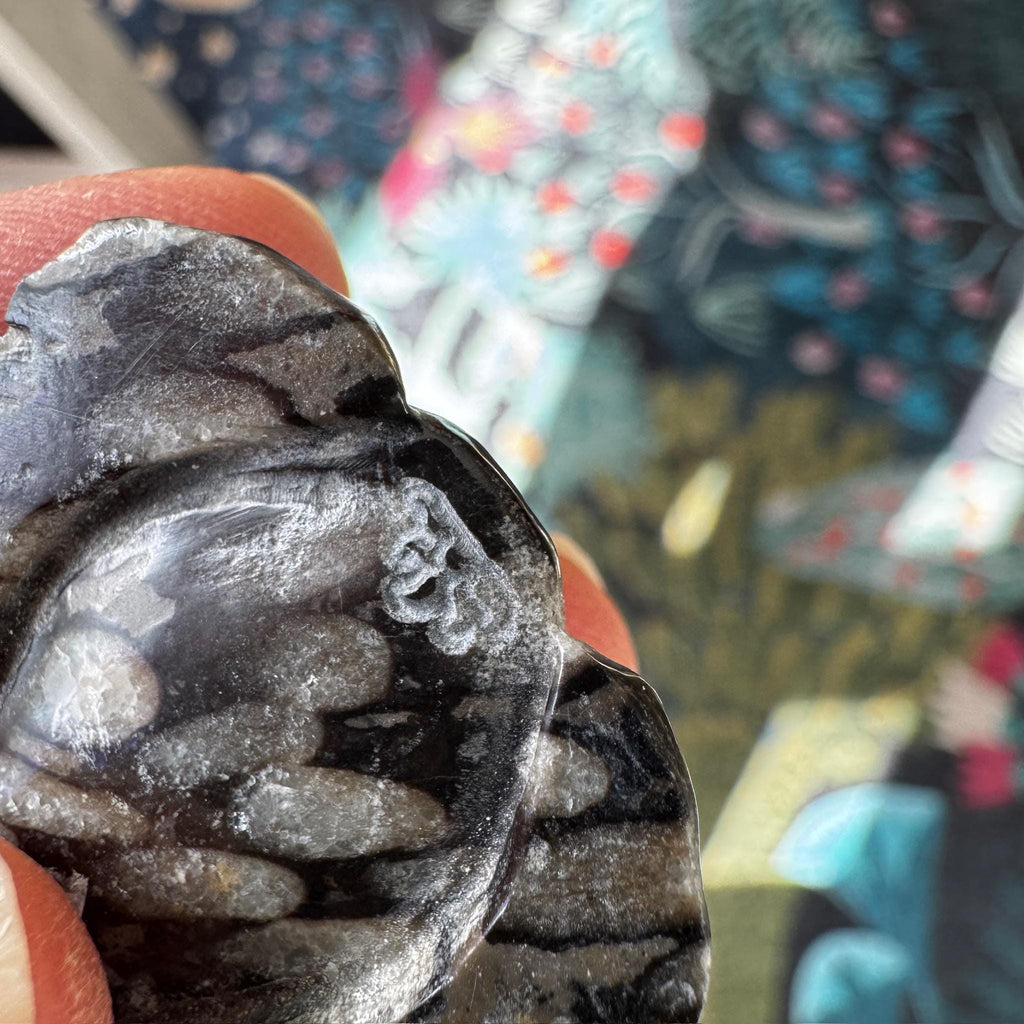 Jasper Frog Carving: Detailed Stone Pendant (2" x 1 1/2")