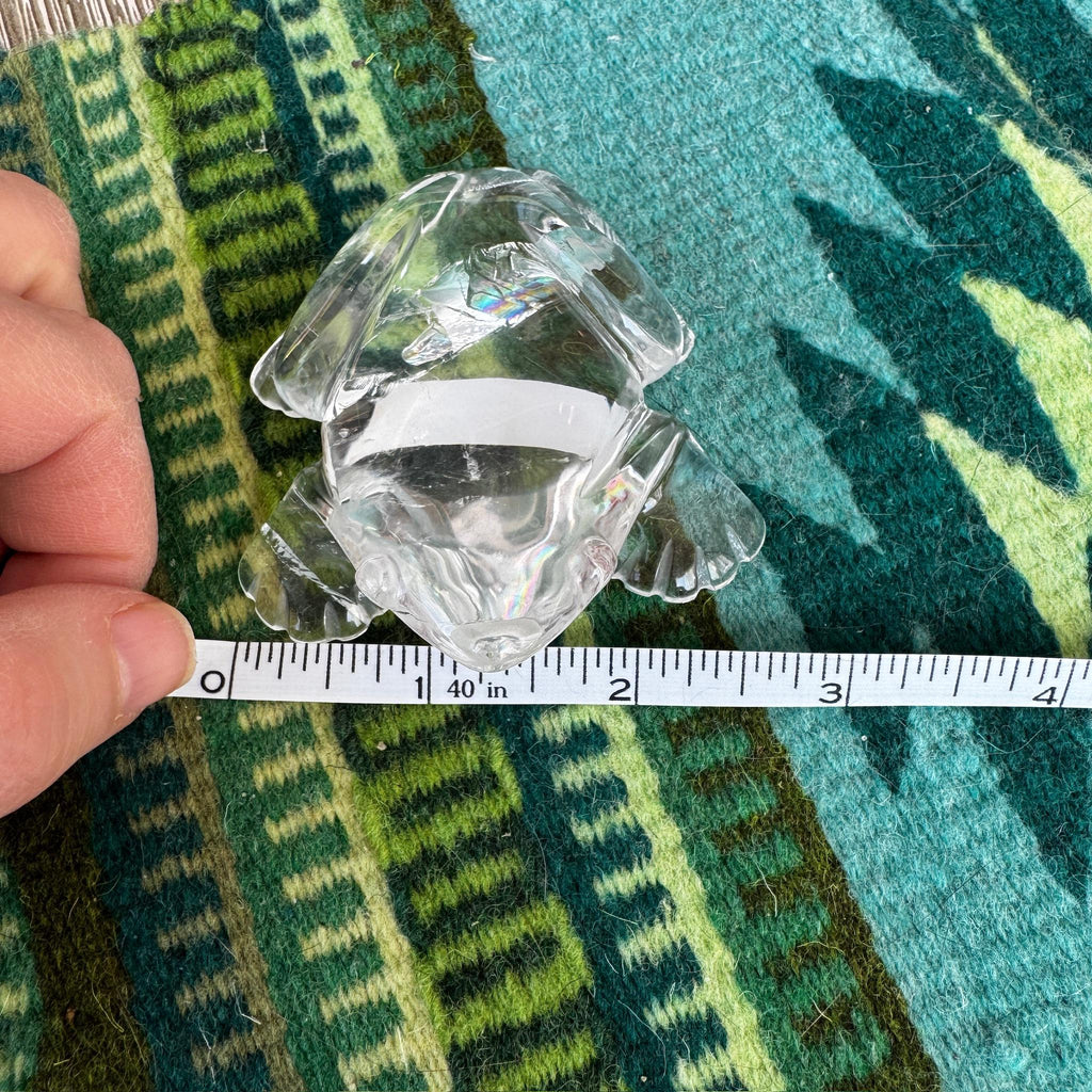 Clear Quartz Frog Carving - Venturini Brazilian Crystal Figurine