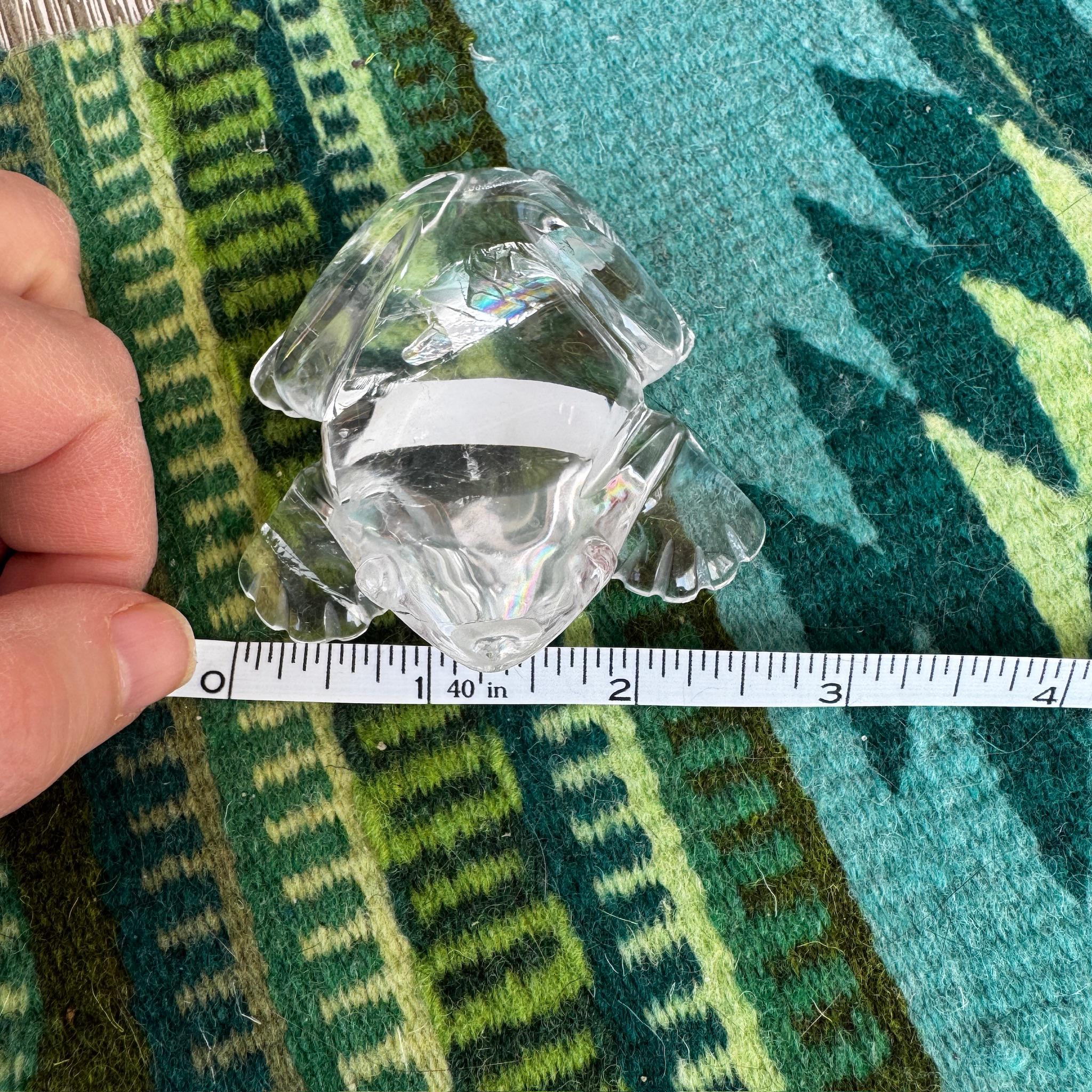 Clear Quartz Frog Carving - Venturini Brazilian Crystal Figurine