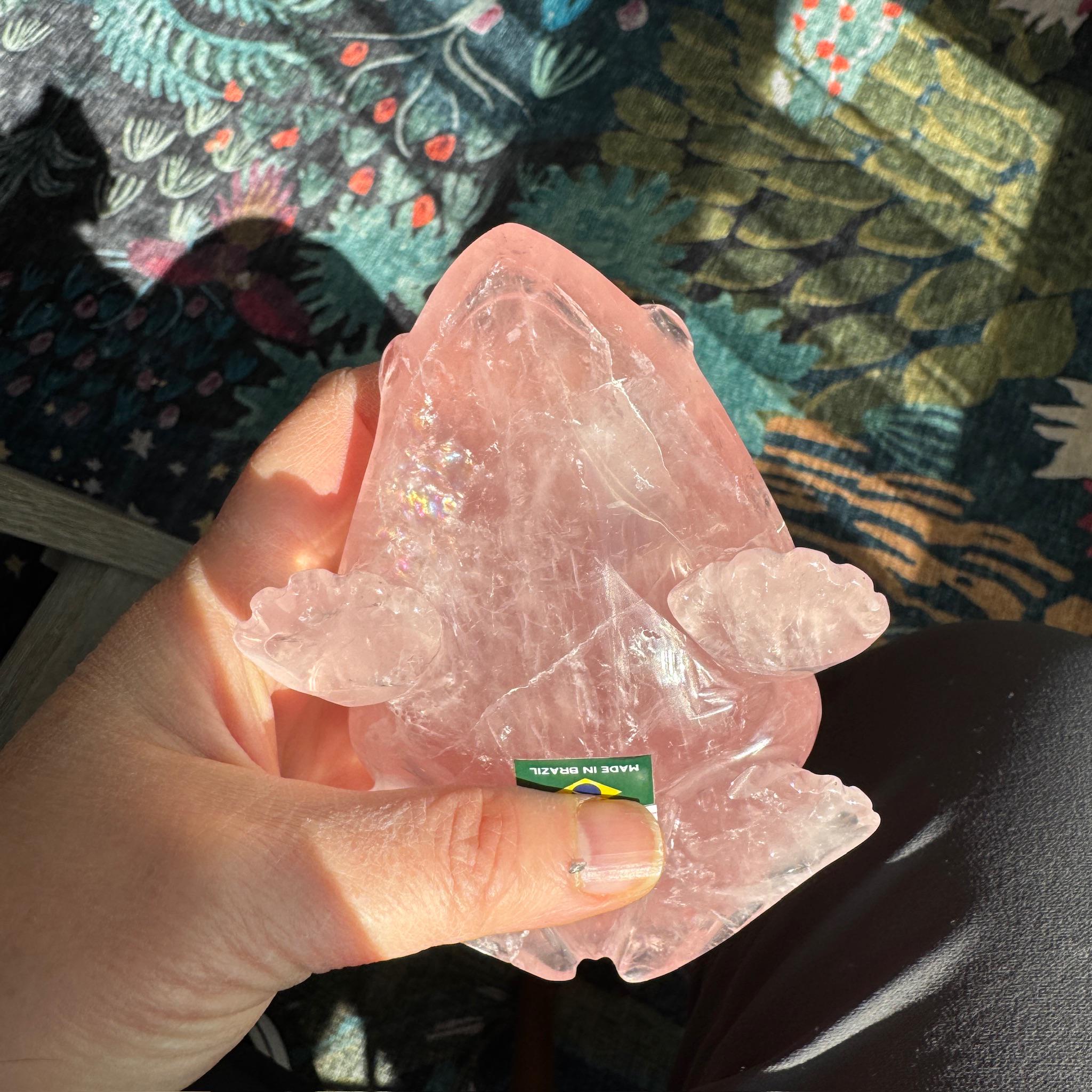 Super Sweet Rose Quartz Frog, Venturini Carve