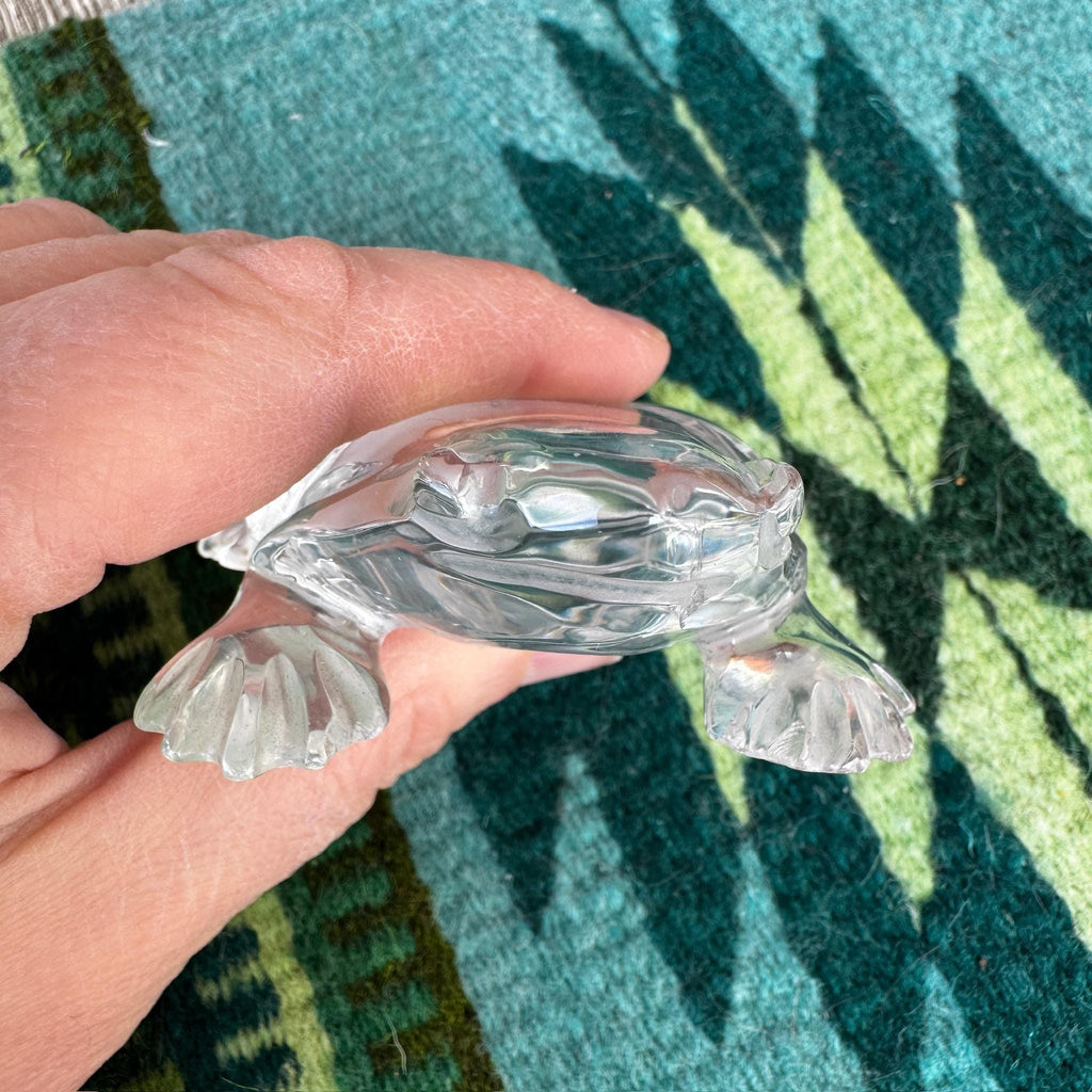 Clear Quartz Frog Carving: Venturini Brazilian Crystal Figurine