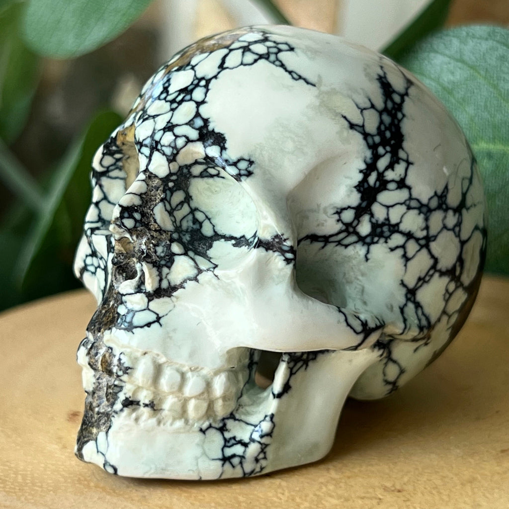 Amazingly Detailed Hand Carved Artifactual Newlander Chalcosiderite Skull