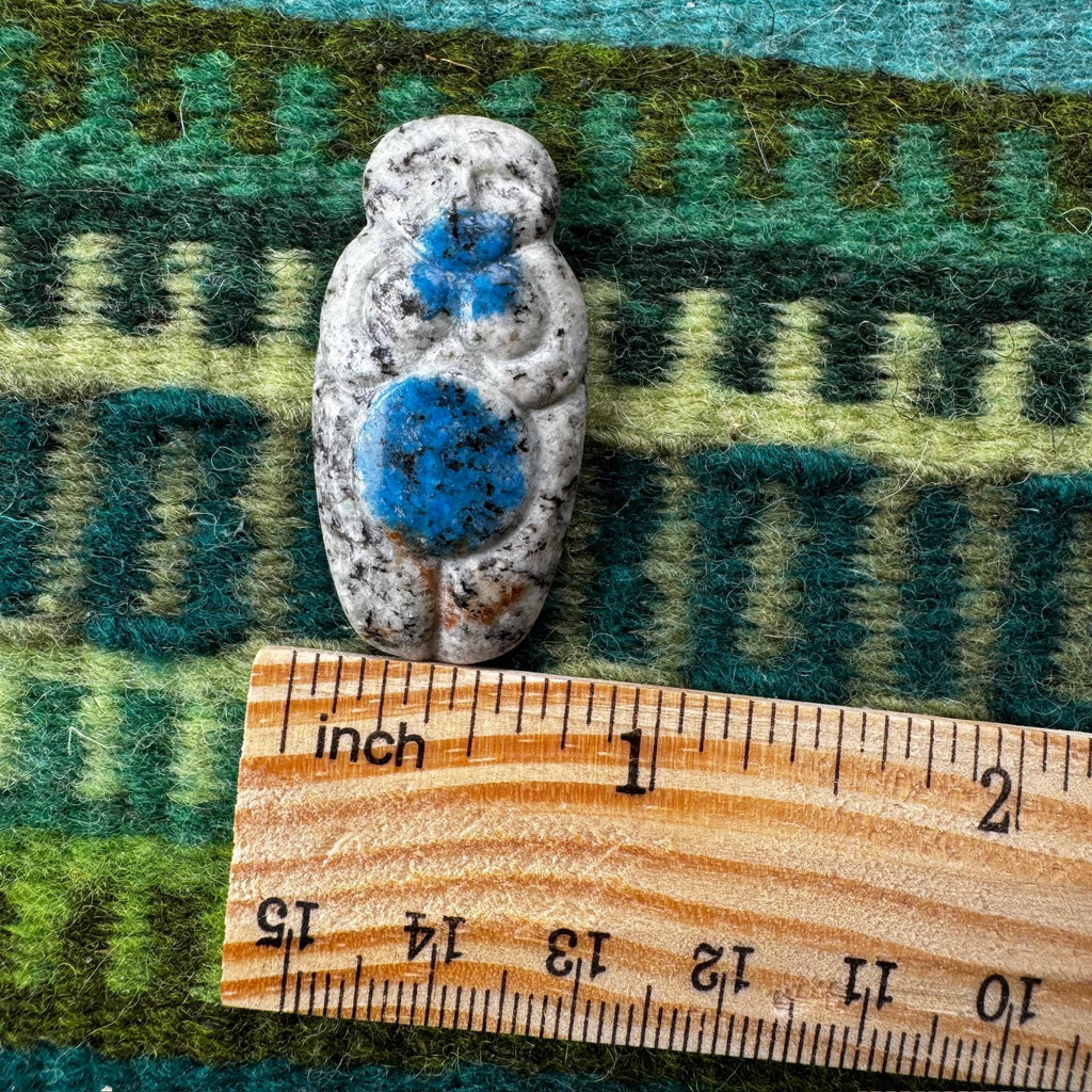 K2 Azurite in Granite Goddess Carving from Artifactual