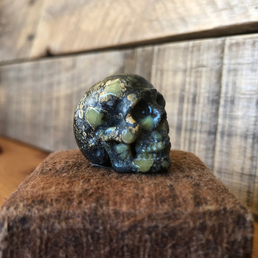Peacock Variscite Skull
