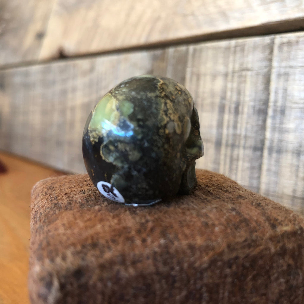 Peacock Variscite Skull