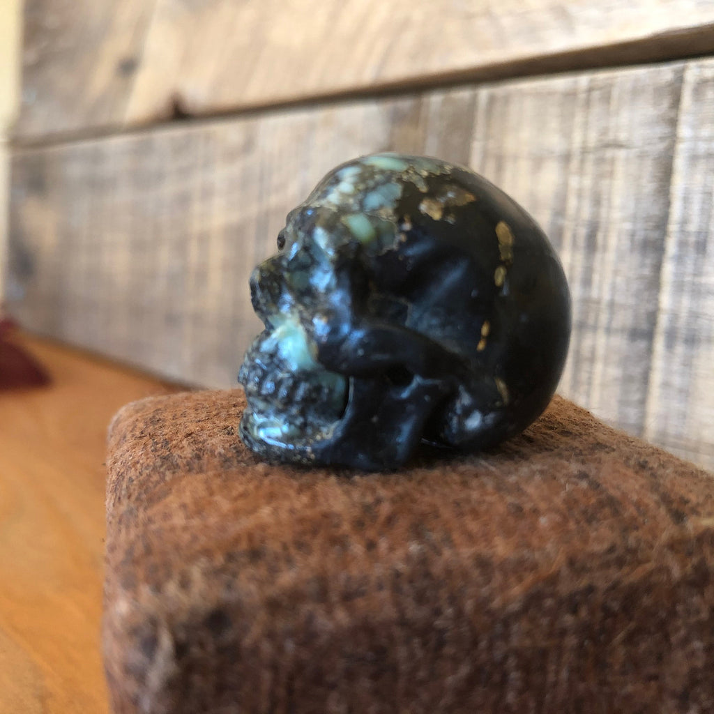 Peacock Variscite Skull