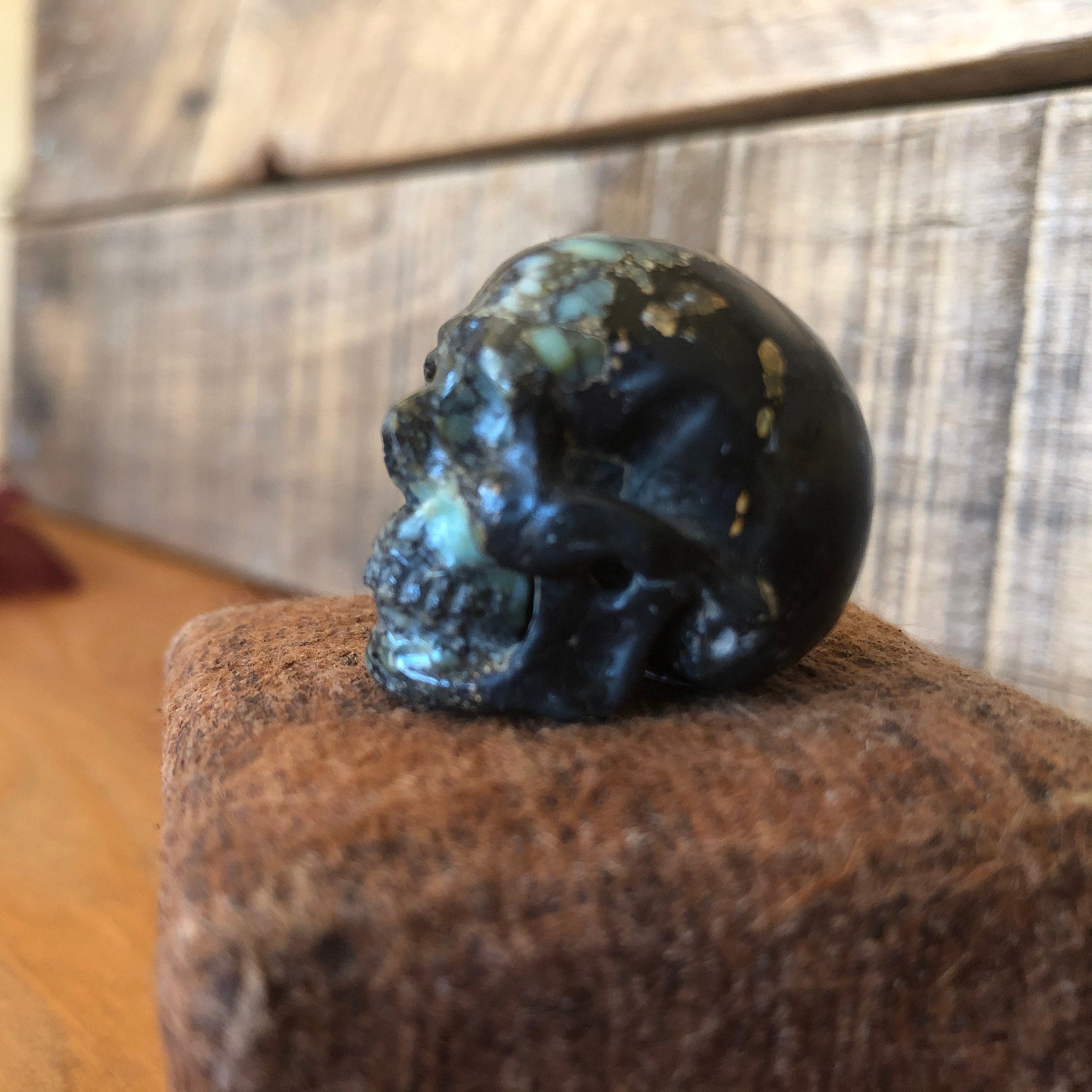 Peacock Variscite Skull