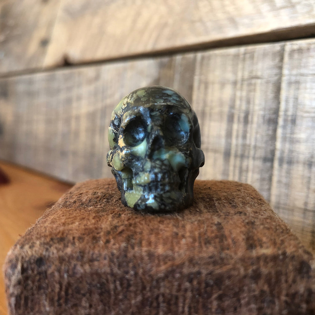 Peacock Variscite Skull