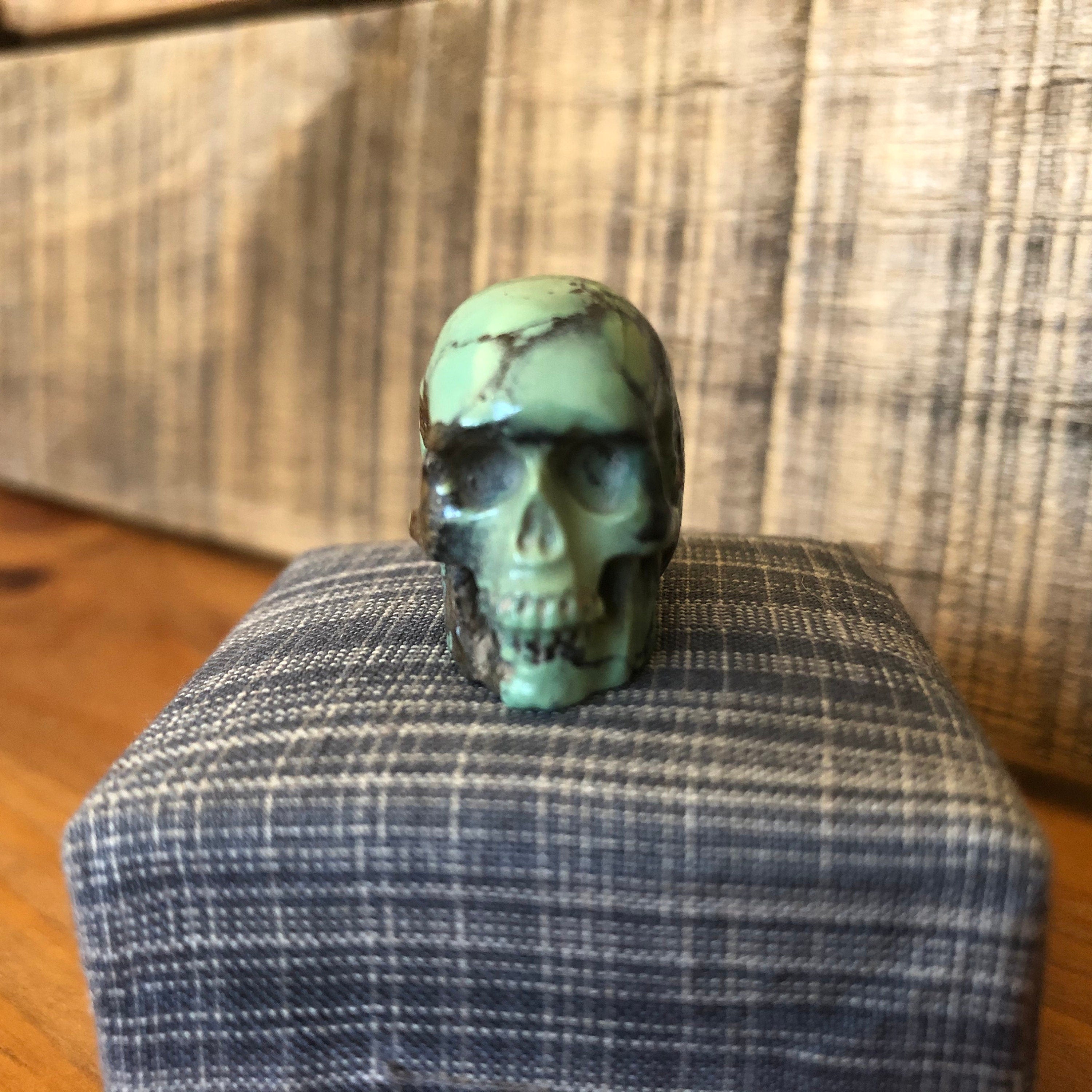 Peacock Variscite Skull