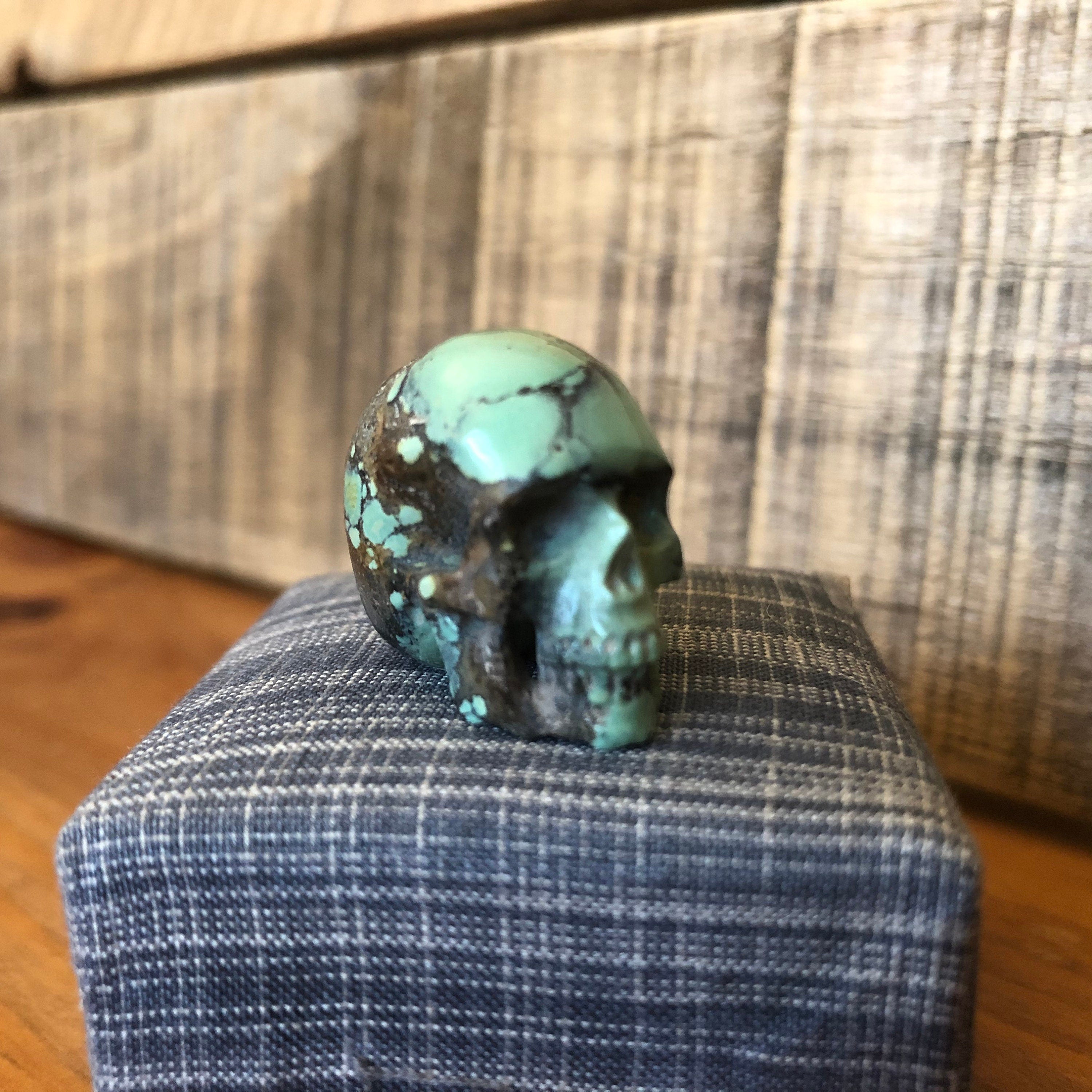 Peacock Variscite Skull