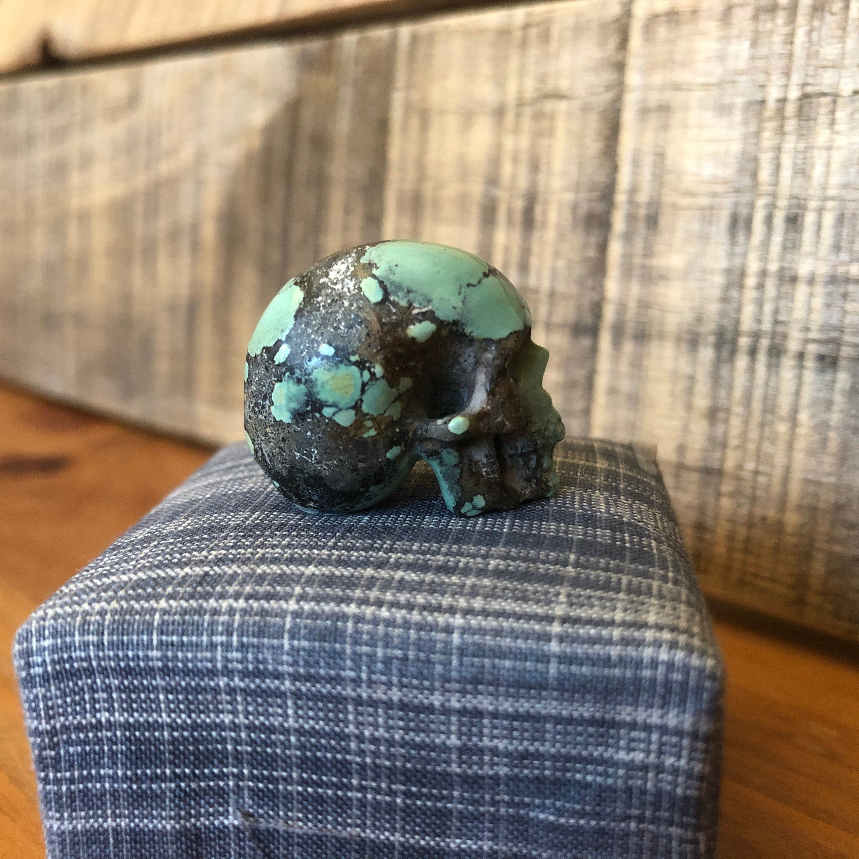 Peacock Variscite Skull