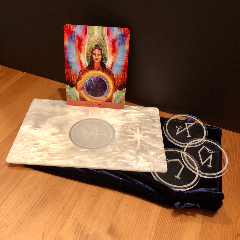 Archangel SpellStation™: Pearl Acrylic Altar with Disks