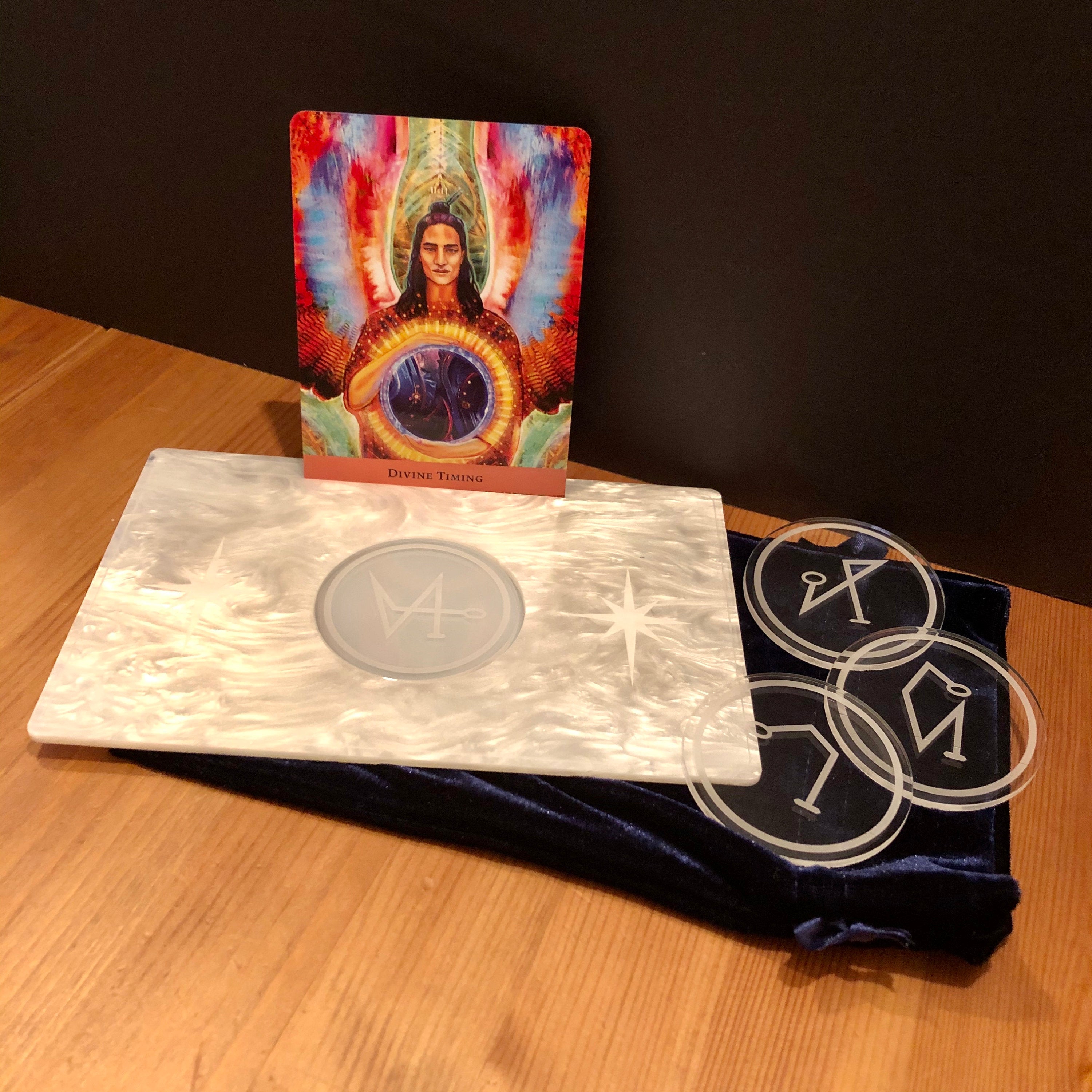 Archangel SpellStation™: Pearl Acrylic Altar with Disks
