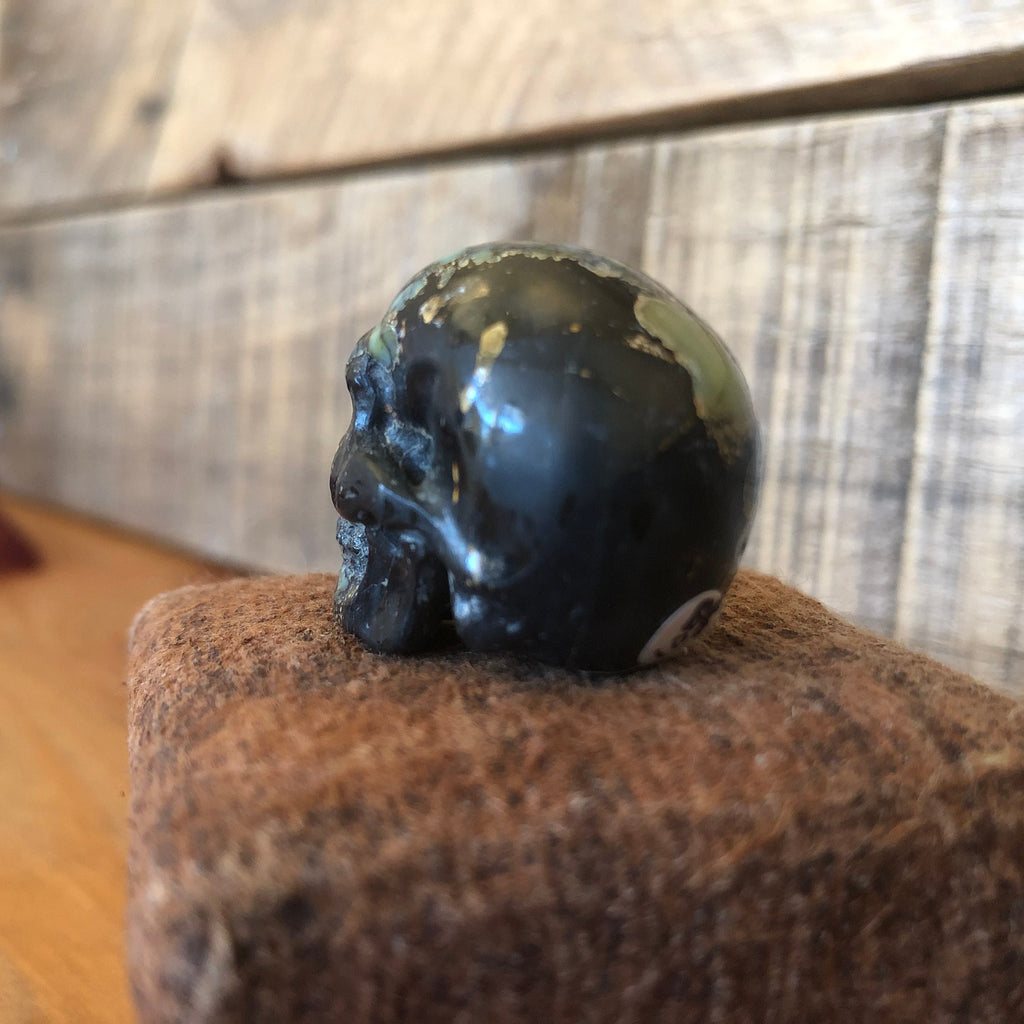 Peacock Variscite Skull