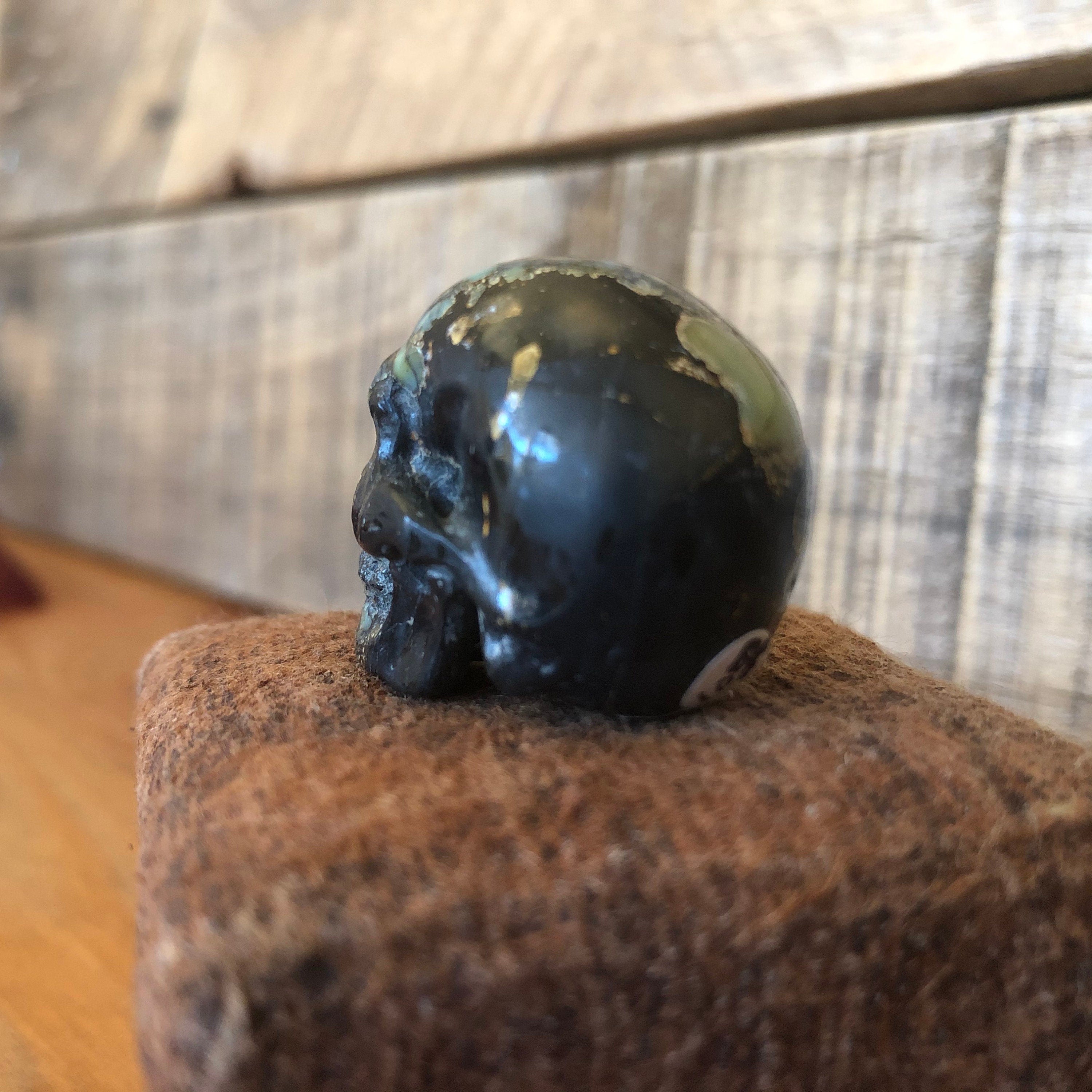 Peacock Variscite Skull