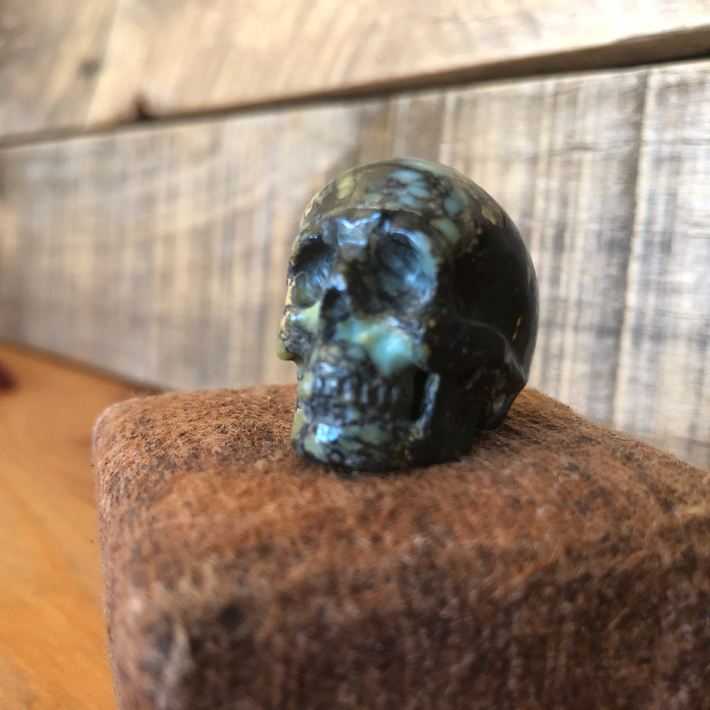 Peacock Variscite Skull