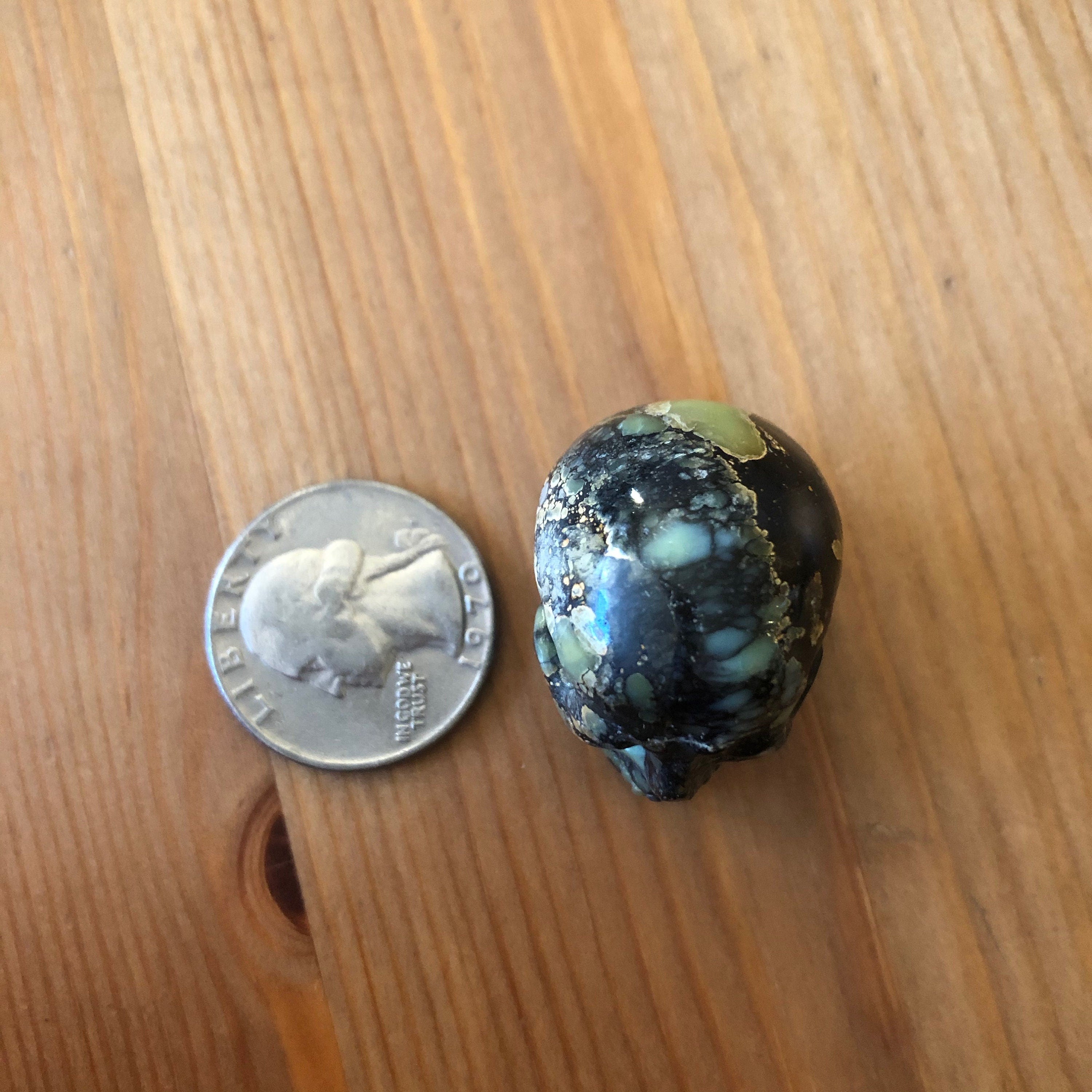 Peacock Variscite Skull