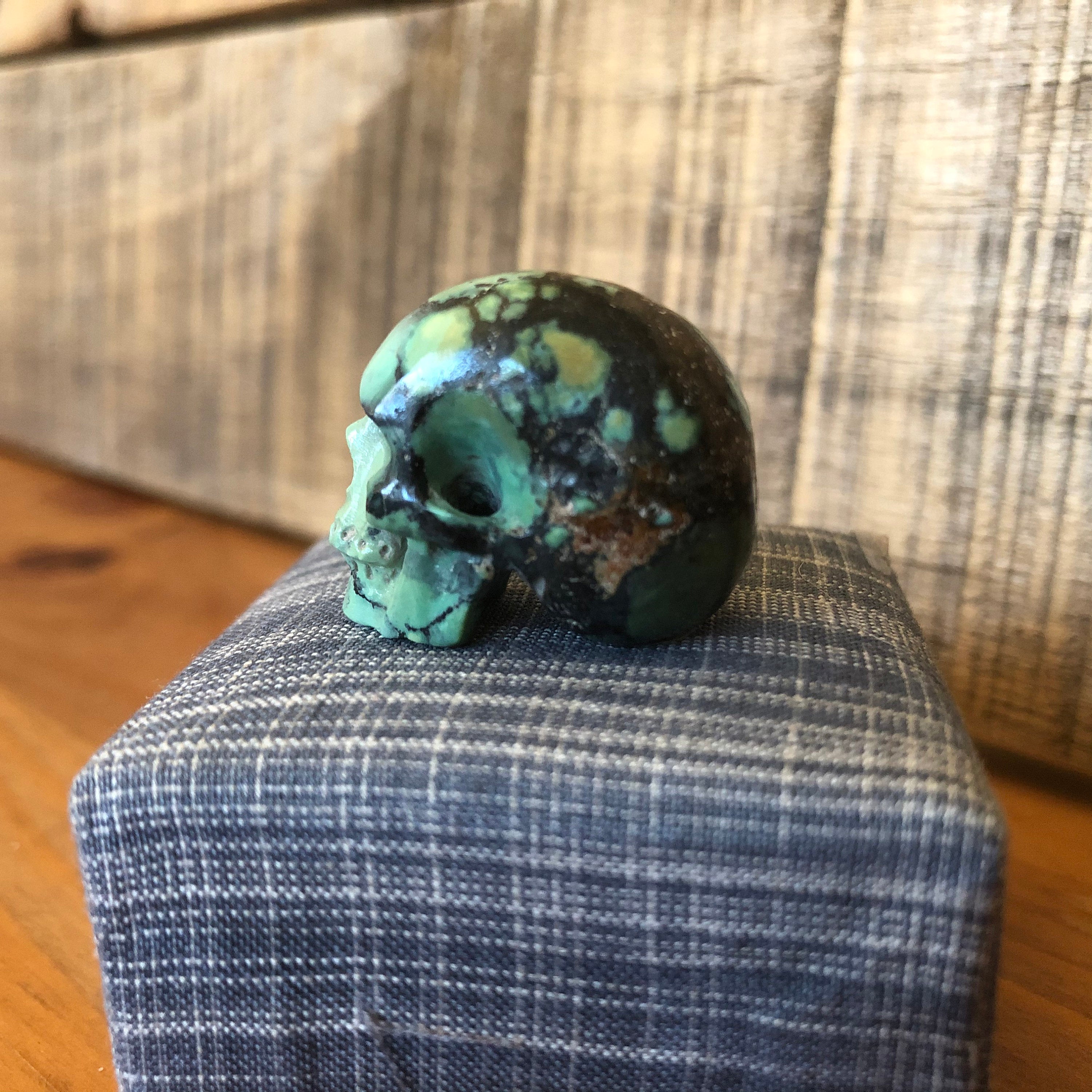 Peacock Variscite Skull
