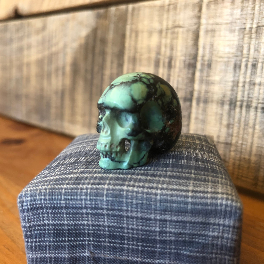 Peacock Variscite Skull