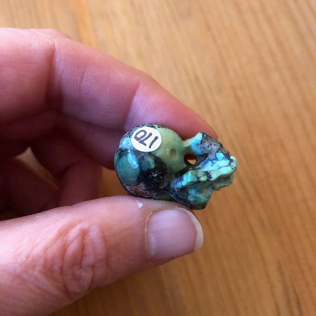 Peacock Variscite Skull
