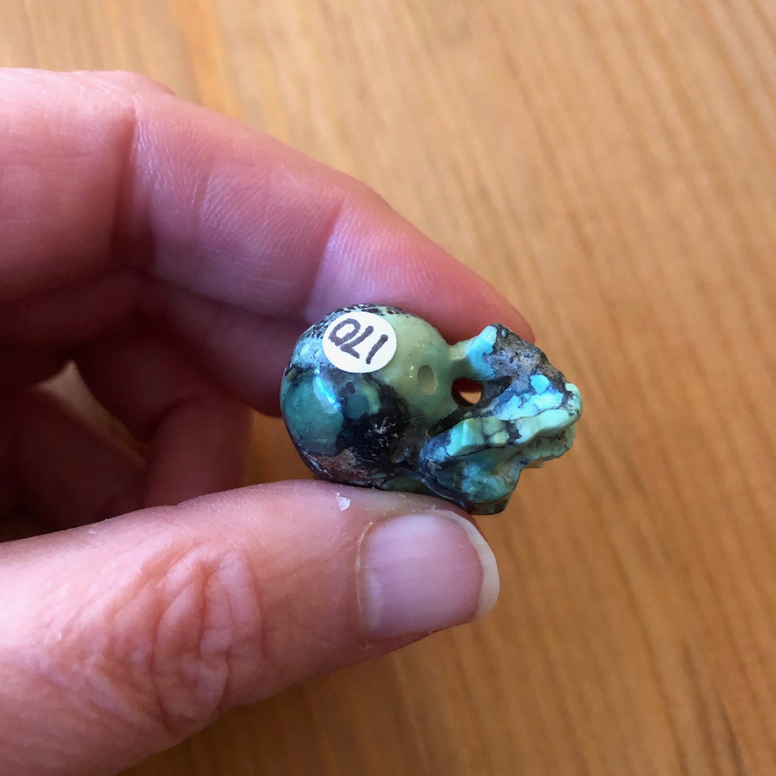 Peacock Variscite Skull