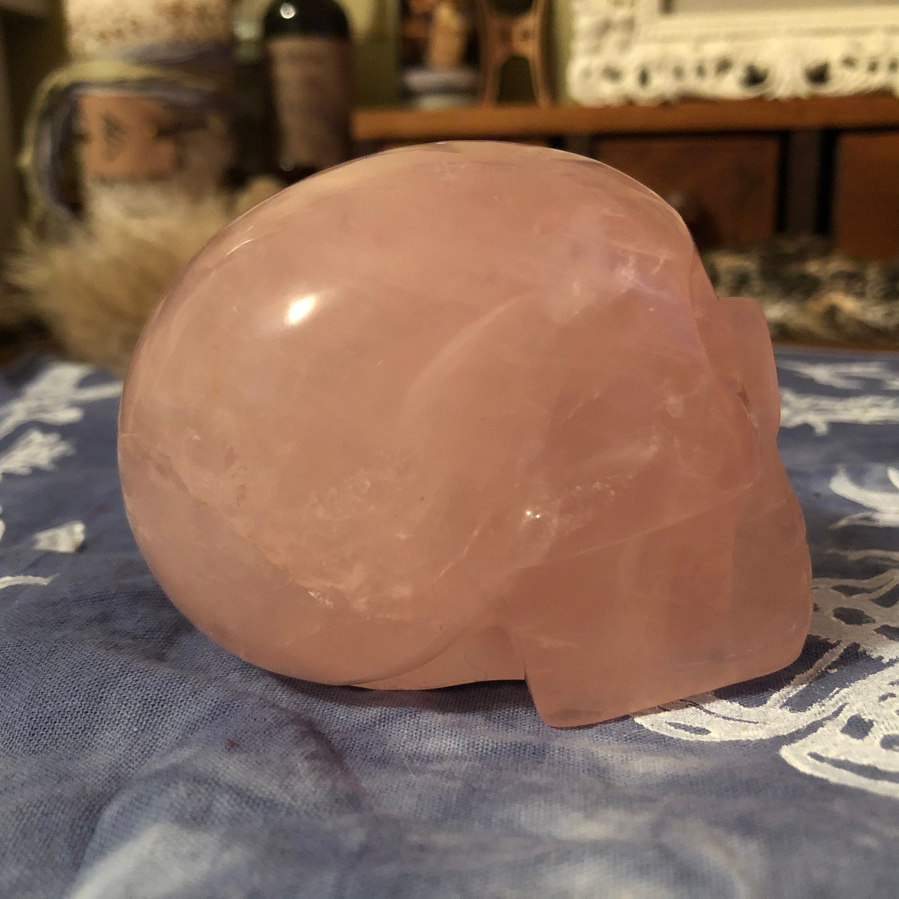 Brazilian Rose Quartz Skull