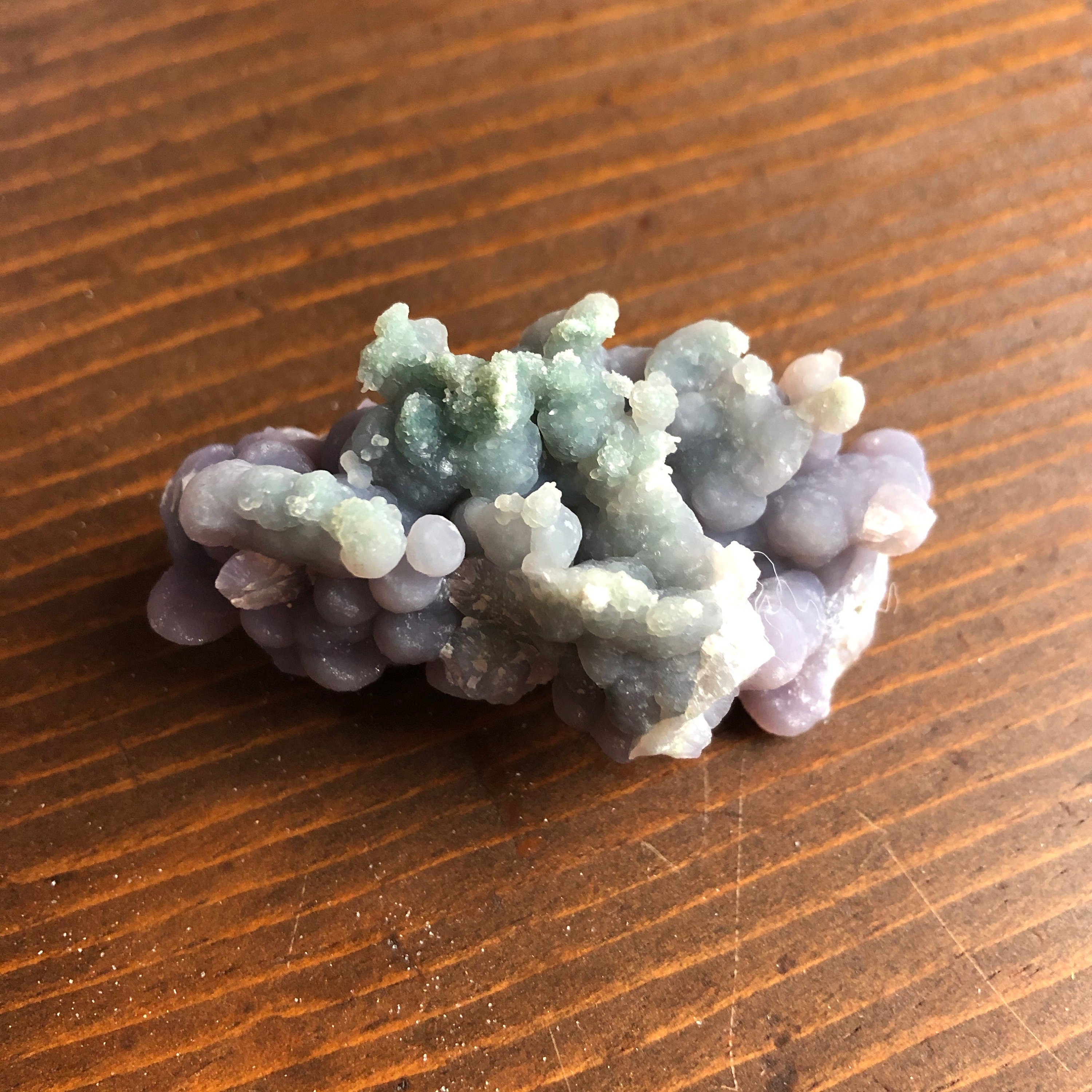 Purple & Green Grape Agate Specimen: Rare Chalcedony