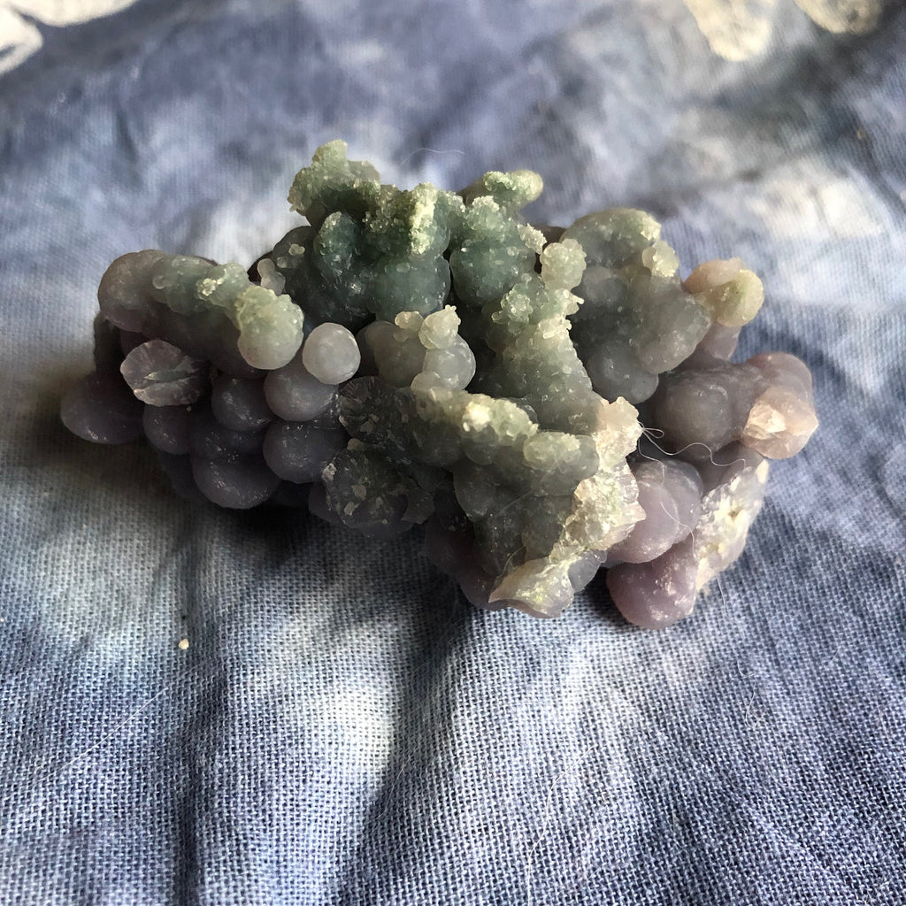 Purple & Green Grape Agate Specimen: Rare Chalcedony