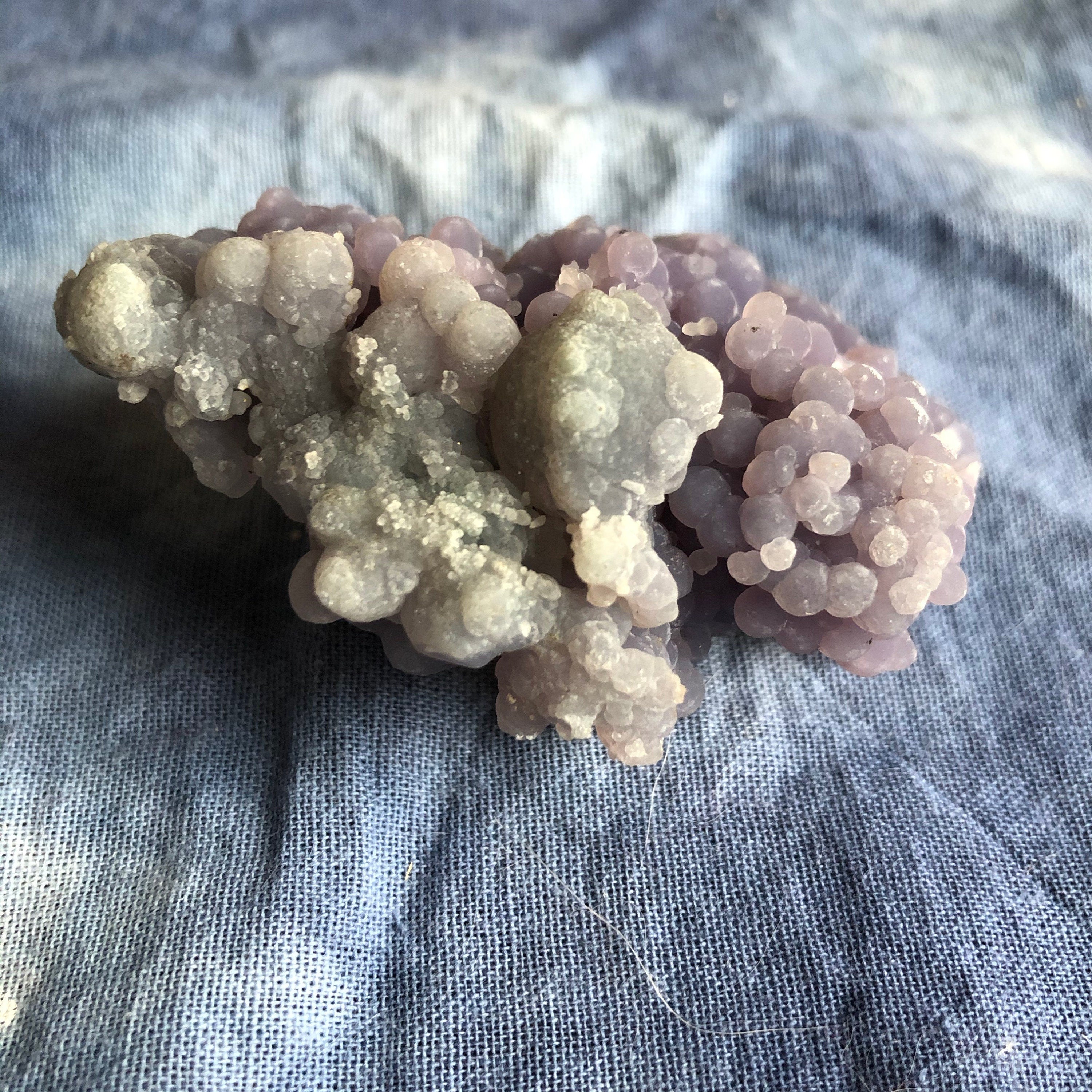 Purple & Green Grape Agate Specimen: Rare Chalcedony