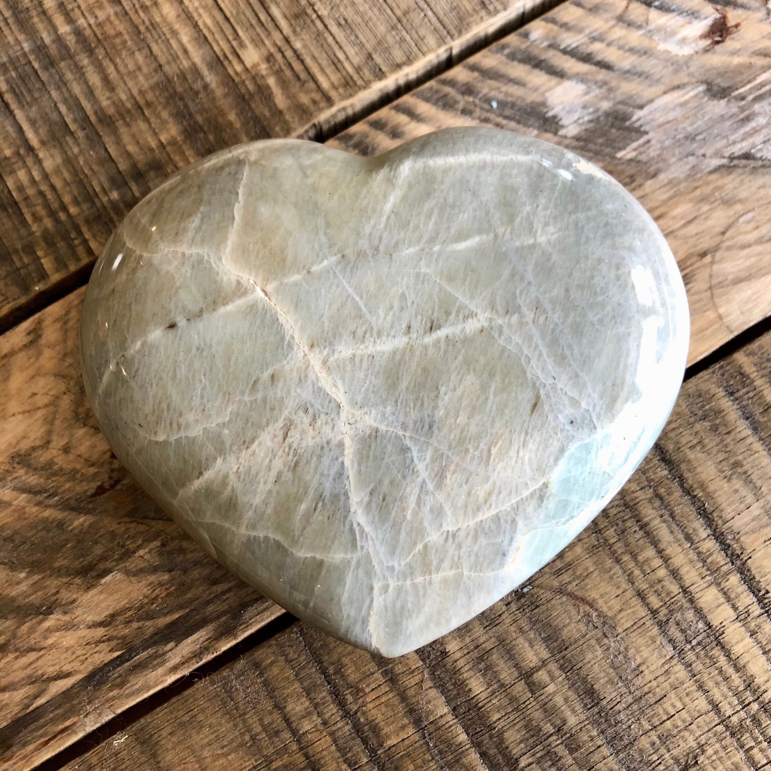 Garnierite Heart: Green Moonstone Crystal (4.5" x 4" x 1")