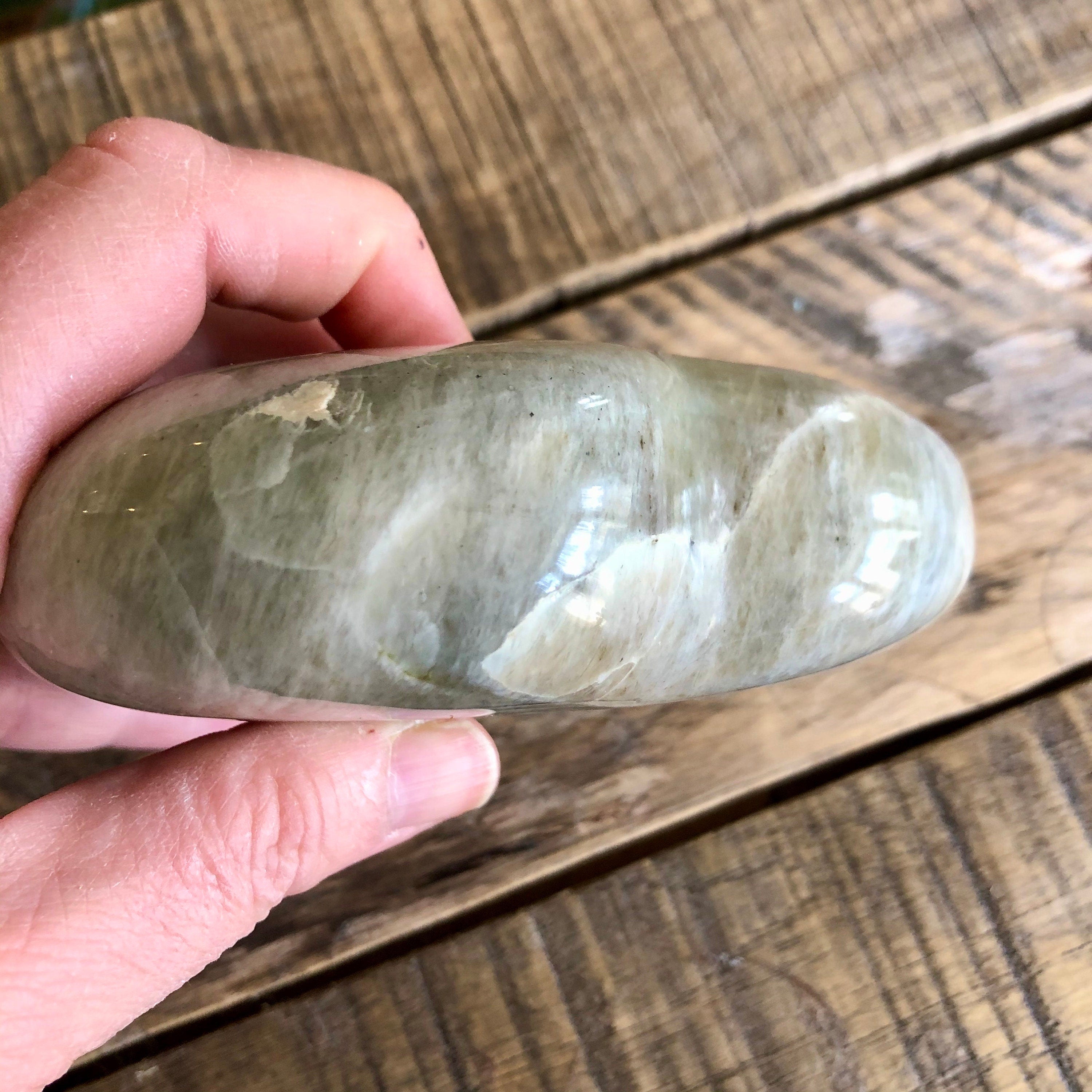 Garnierite Heart: Green Moonstone Crystal (4.5" x 4" x 1")
