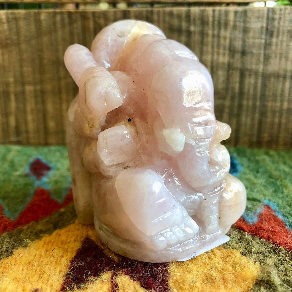 Small Rose Quartz Ganesh #2