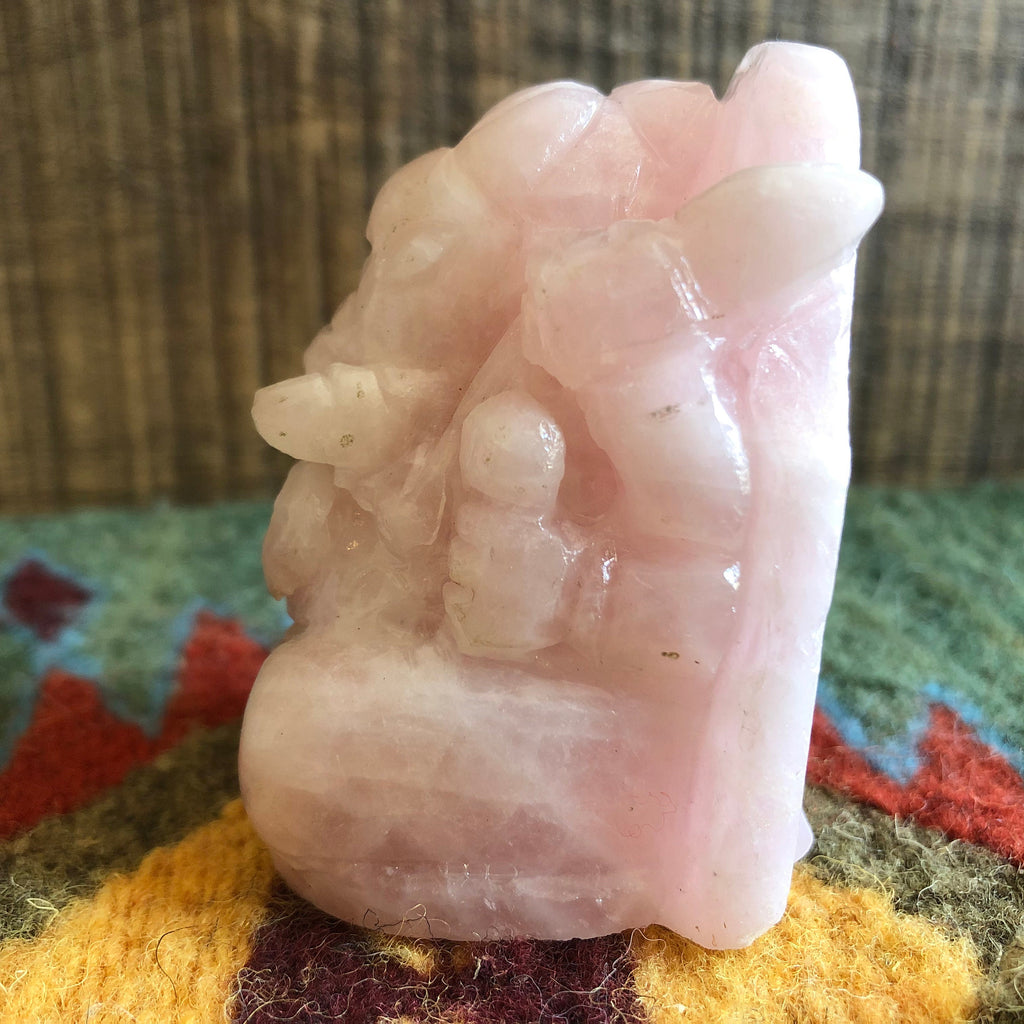 Small Rose Quartz Ganesh #4