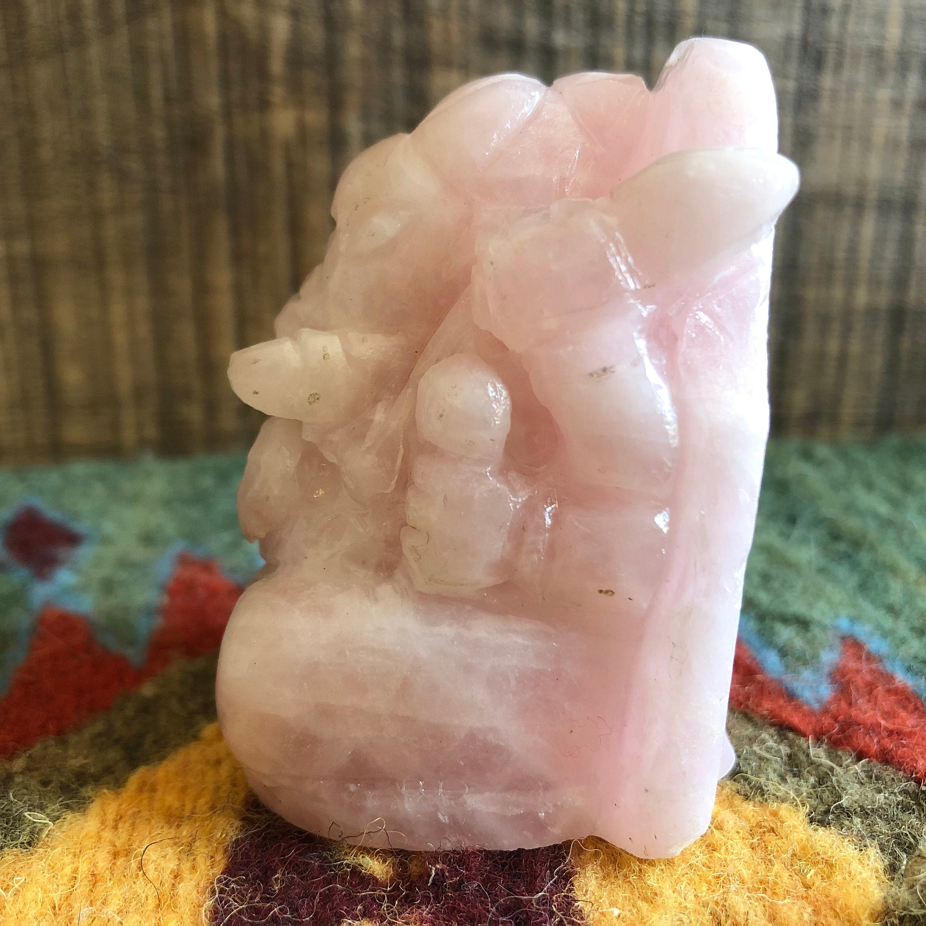 Small Rose Quartz Ganesh #4