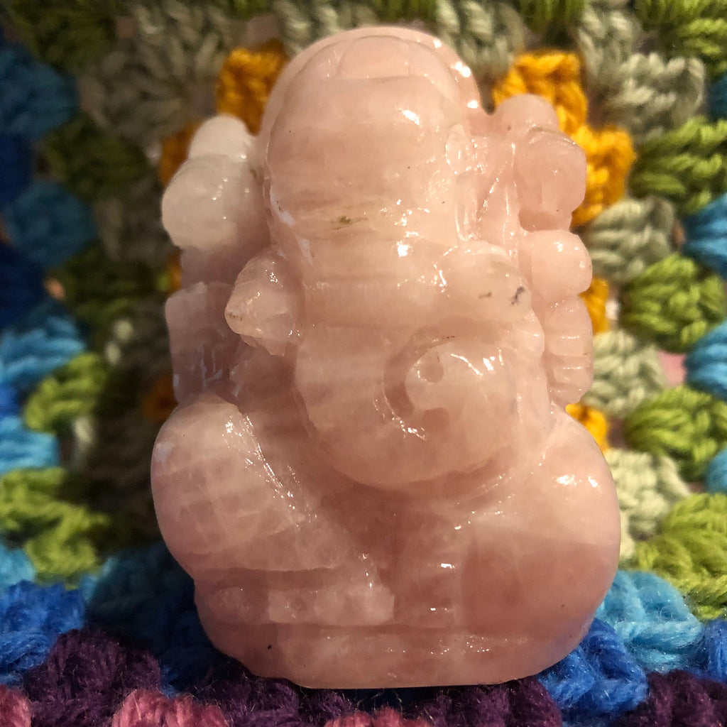 Small Rose Quartz Ganesh #4