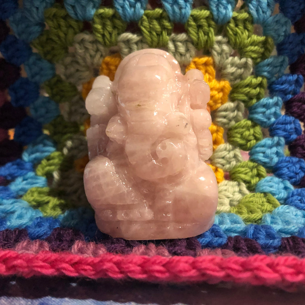 Small Rose Quartz Ganesh #4