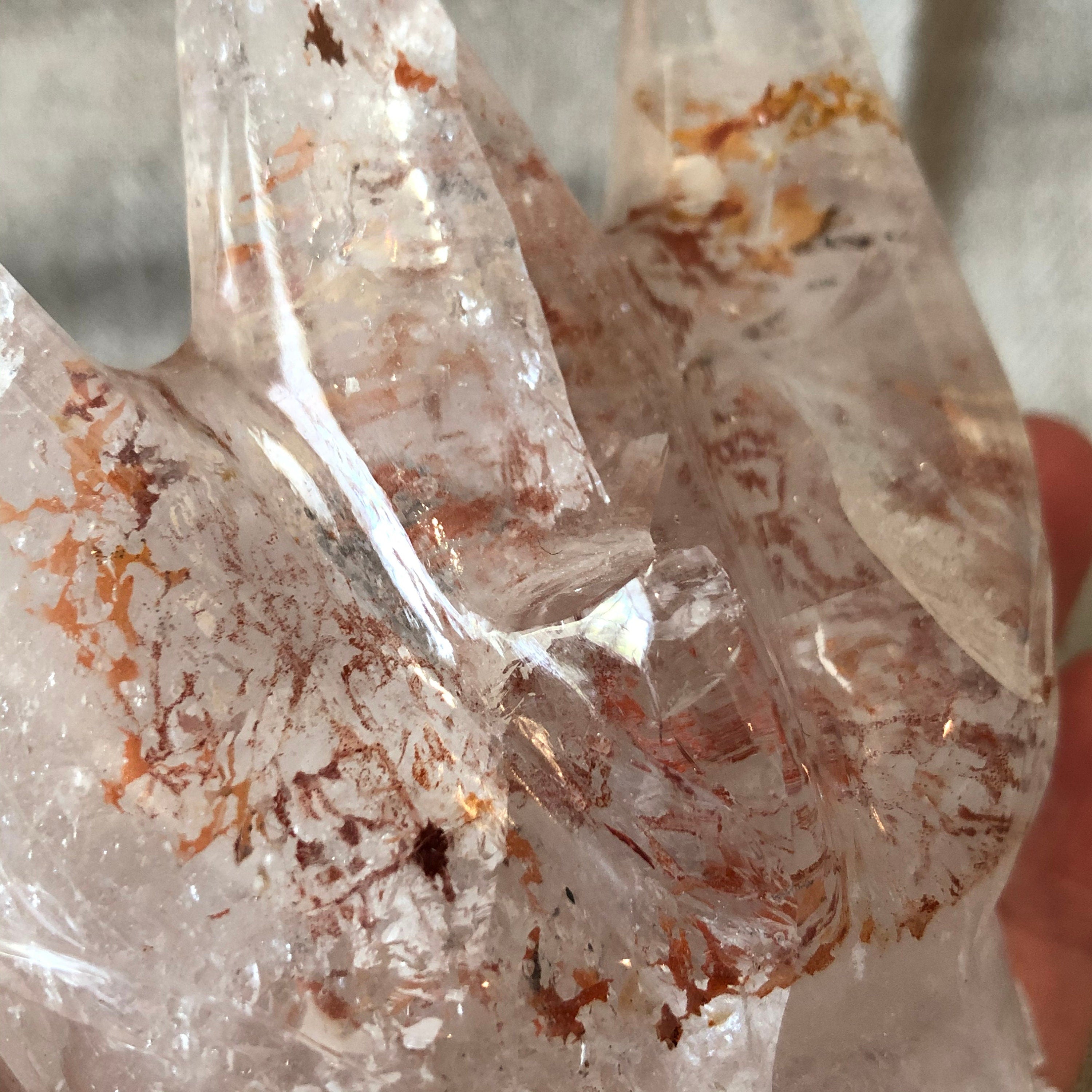 Quartz with Hematite Dragon Carving/Skull