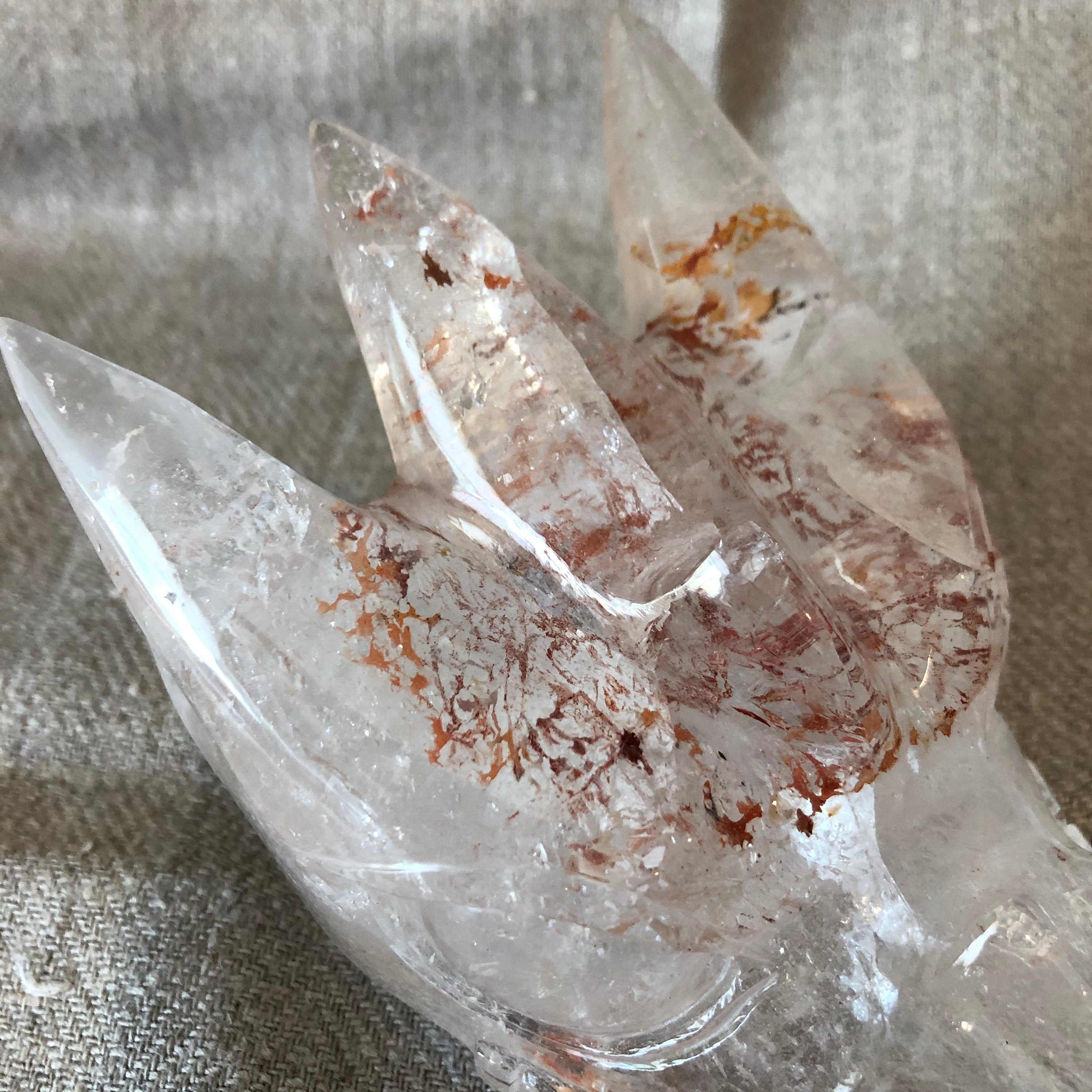 Quartz with Hematite Dragon Carving/Skull