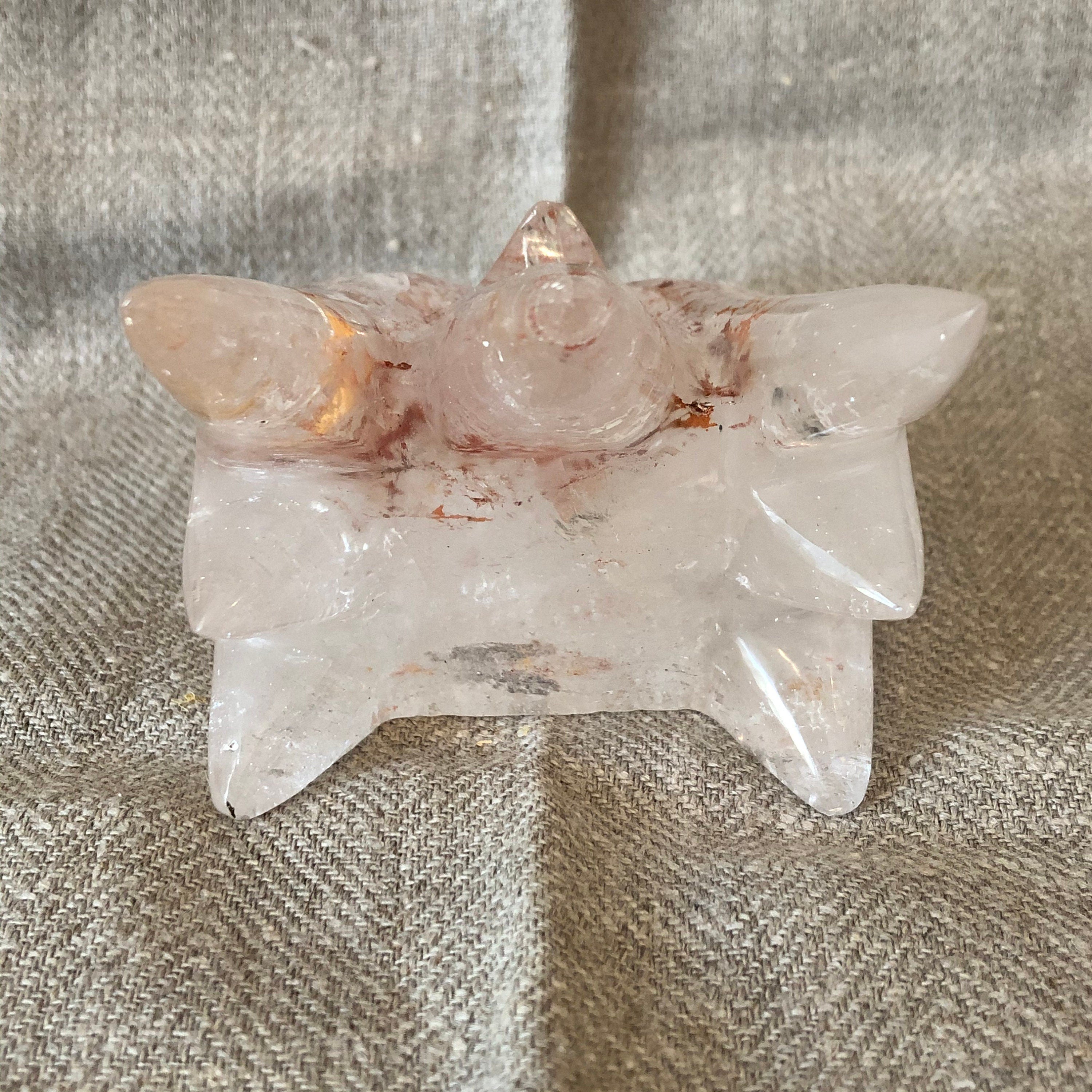 Quartz with Hematite Dragon Carving/Skull