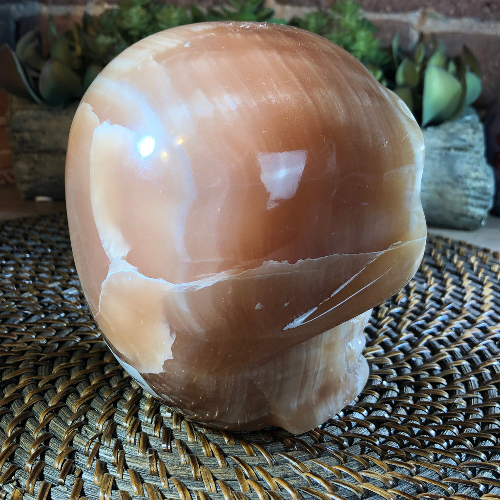 Huge Caramel Calcite Skull