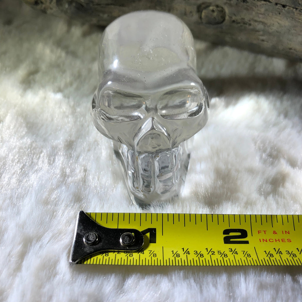 Carved Clear Quartz Skull - Brazilian Crystal Figurine
