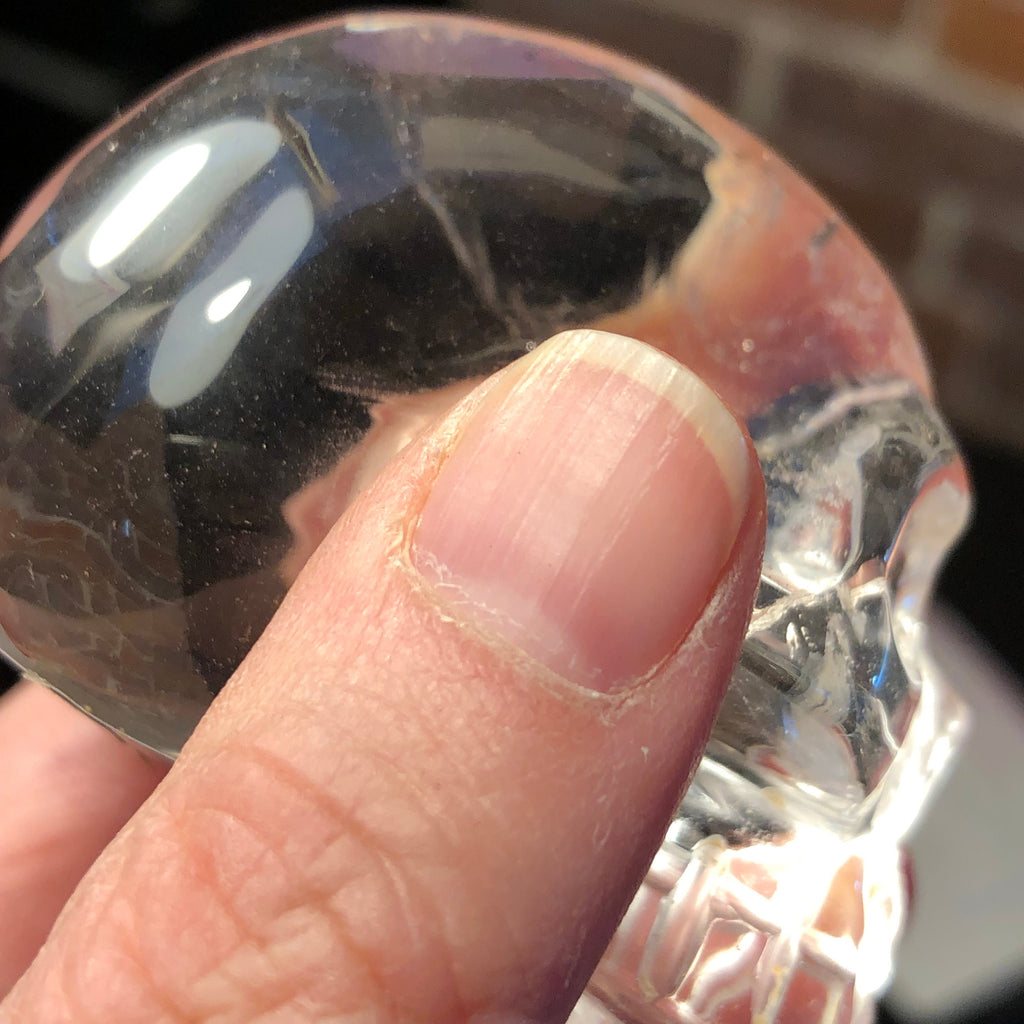 Carved Clear Quartz Skull - Brazilian Crystal Figurine