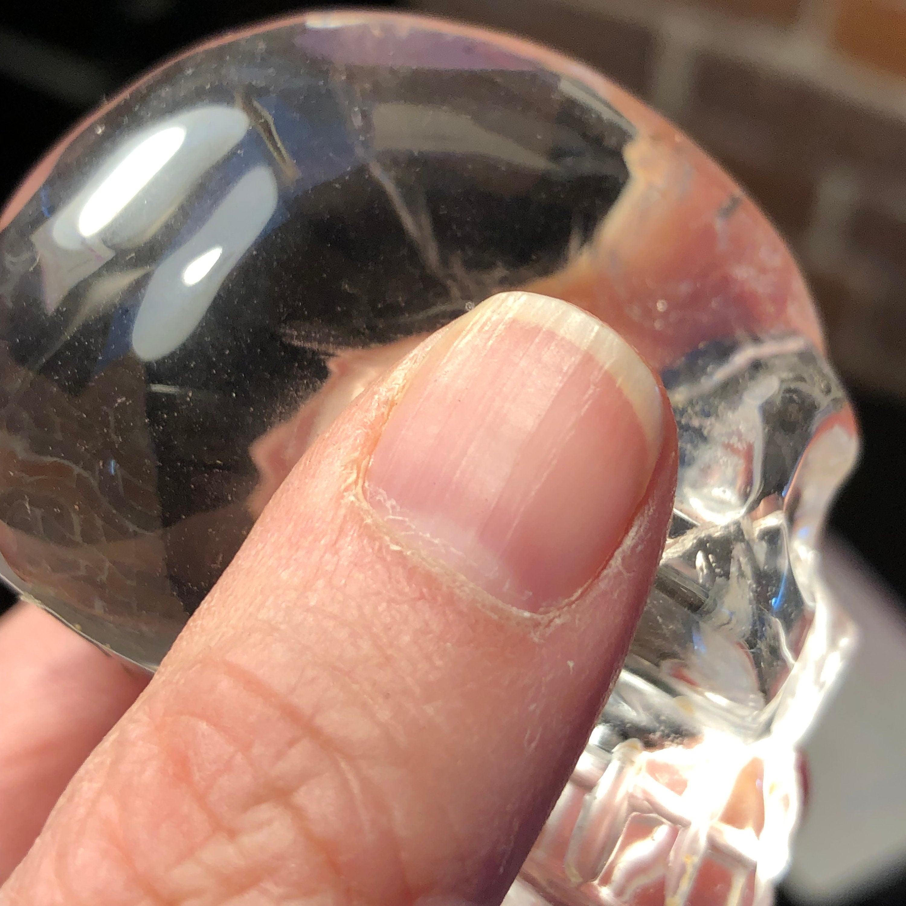 Carved Clear Quartz Skull - Brazilian Crystal Figurine